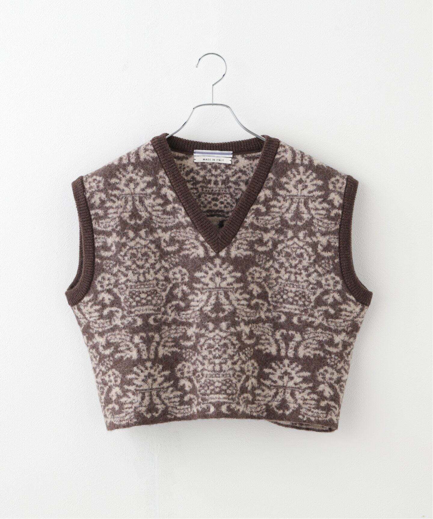 CRISTA SEYA / クリスタ セヤ】FELTED JACQUARD CROPPED GILET（ベスト 
