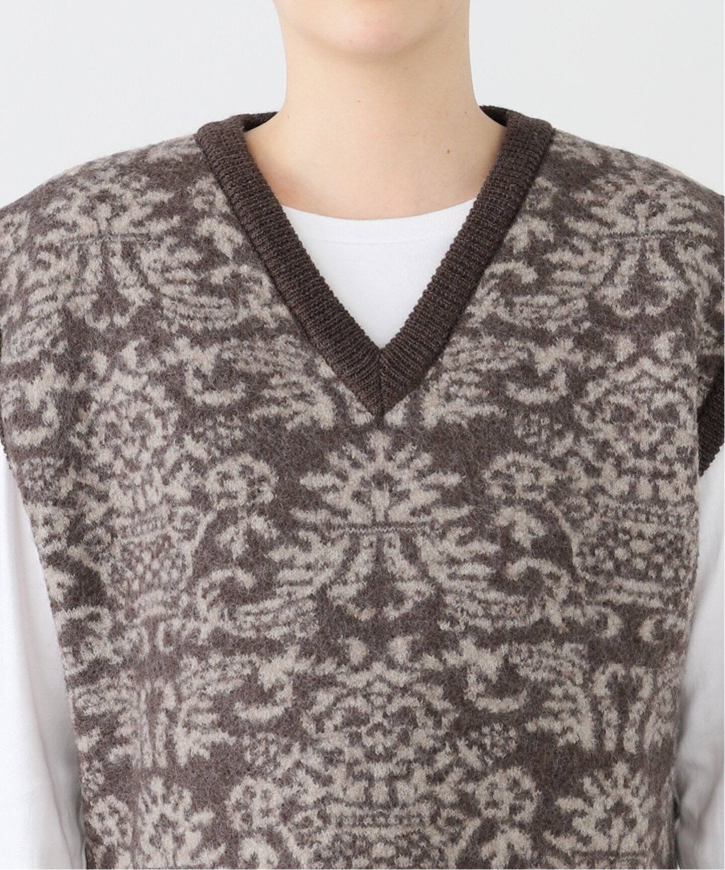 CRISTA SEYA / クリスタ セヤ】FELTED JACQUARD CROPPED GILET（ベスト 