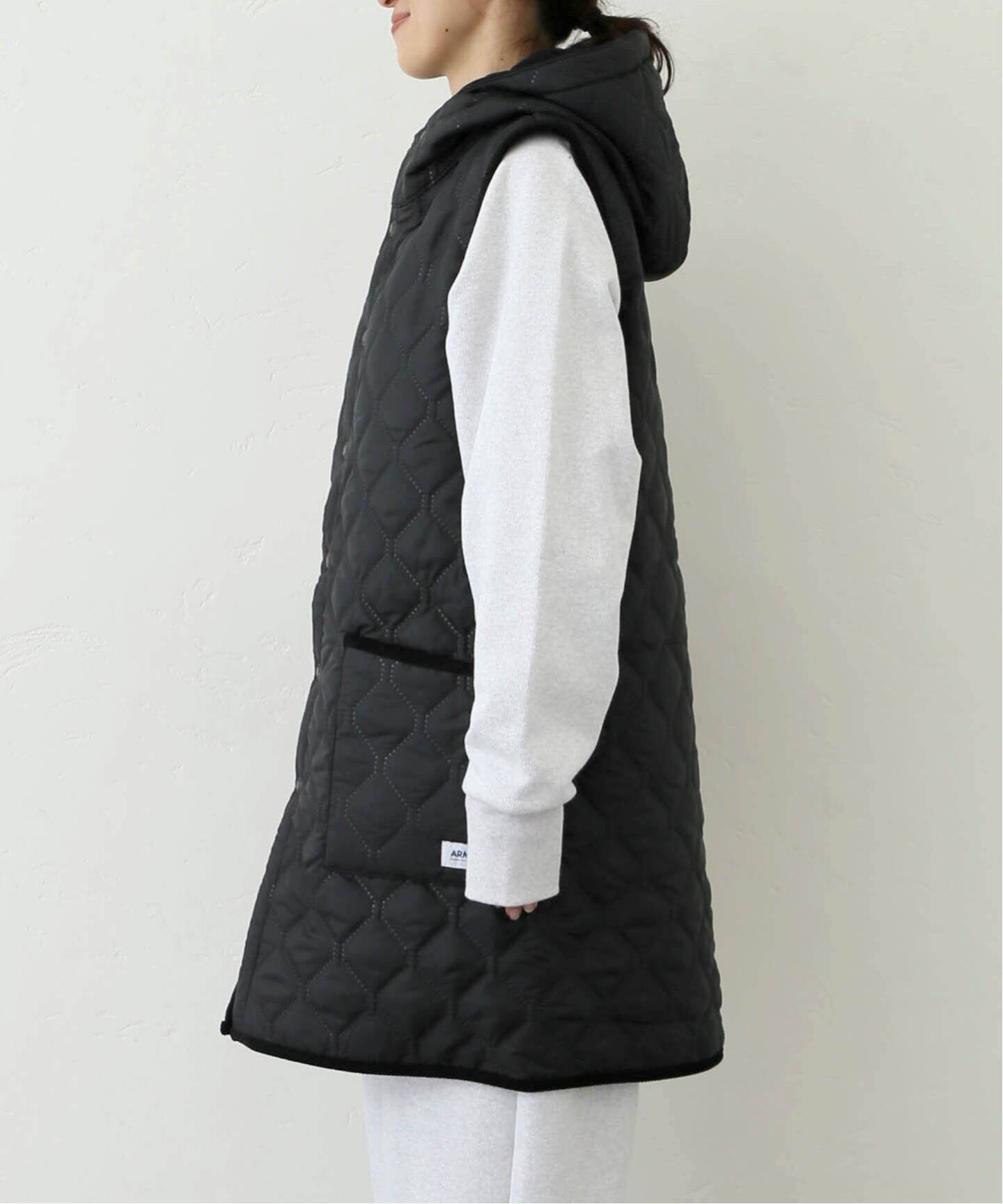 ARMEN 】REVERSIBLE HOODED LONG VEST（ダウン・中綿ベスト）｜journal 