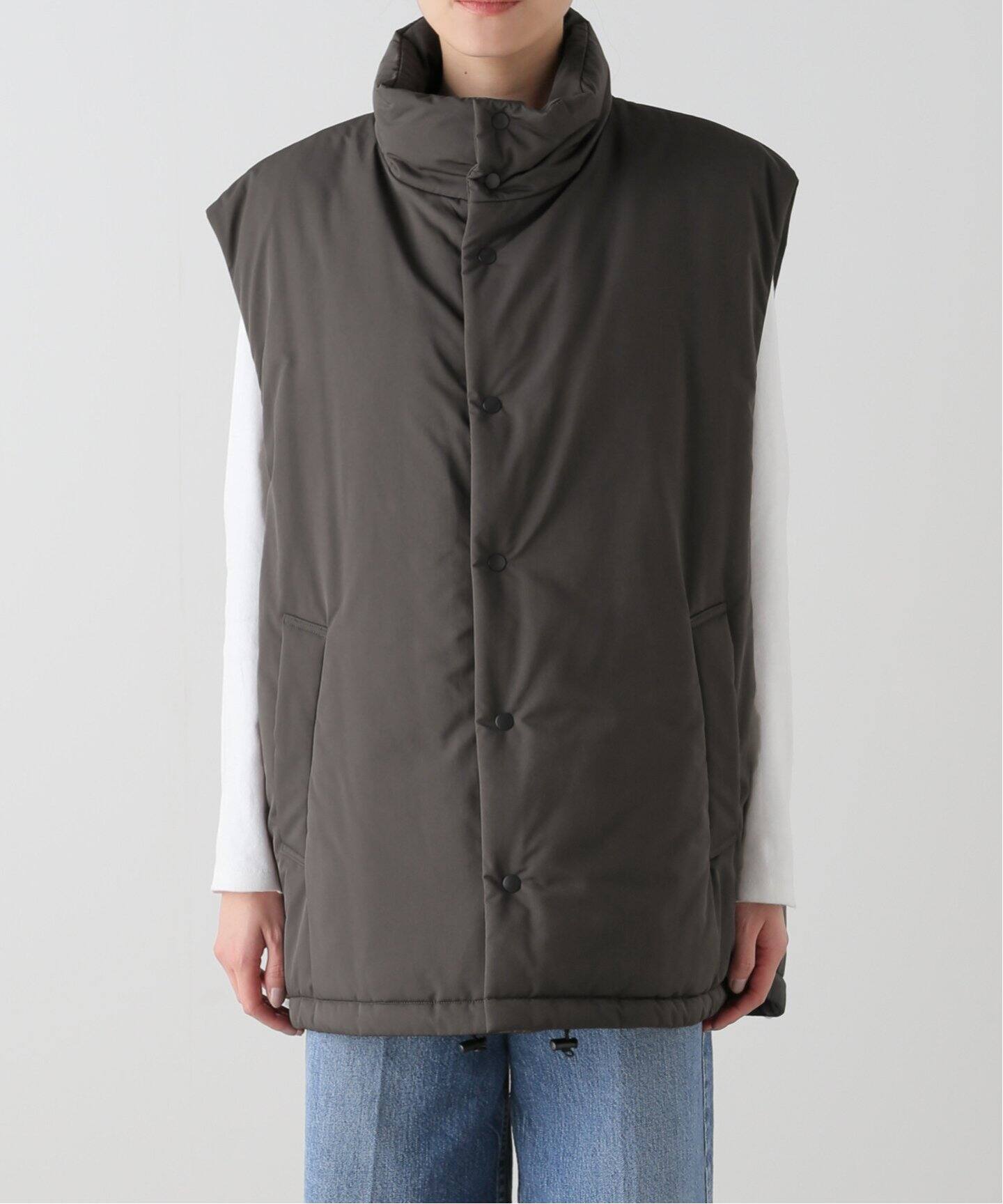 ATON/エイトン】 NYLON TWILL PADDED VEST（中綿・キルティング 