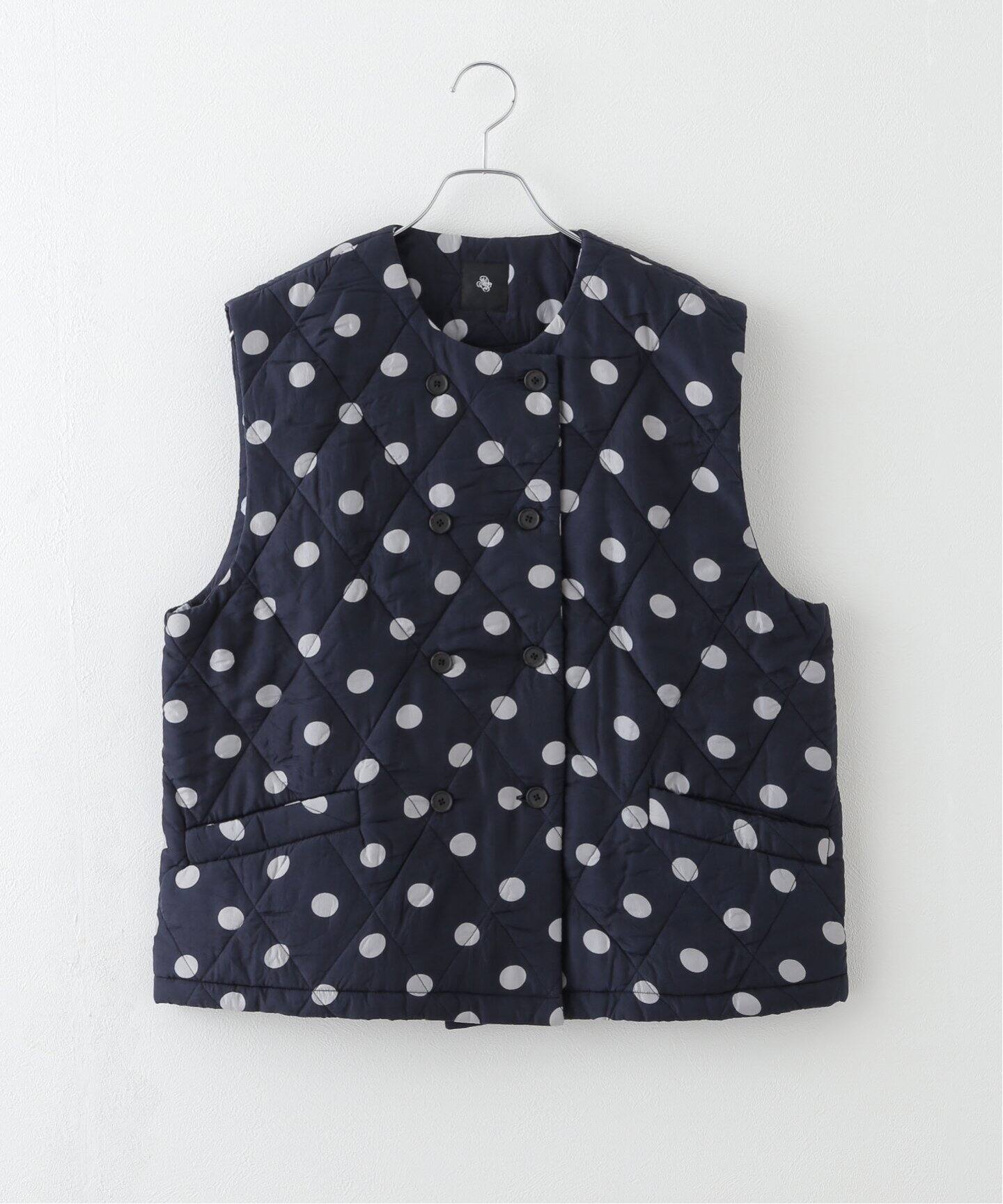 maison de soil /メゾン ド ソイル 】PADDED SILK DOT DOUBLE VE（中綿 