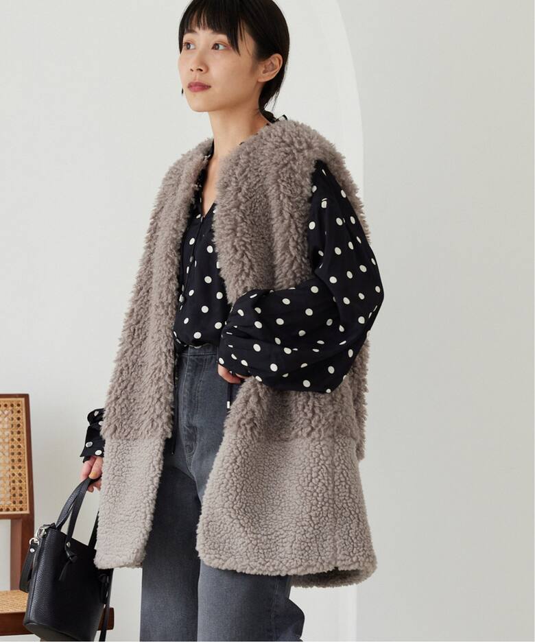 追加》ミックスボア×フェイクファーベスト（ベスト）｜JOURNAL  