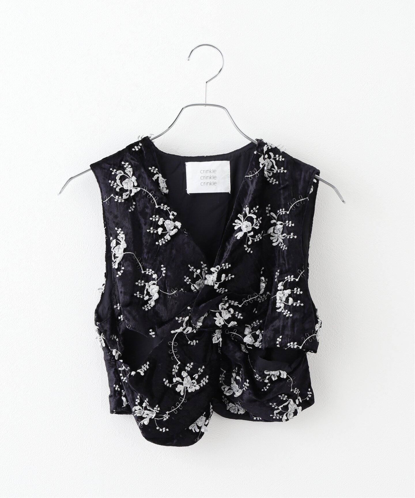 crinkle crinkle crinkle】velvet 3D embroidery vest：ベスト（その他 