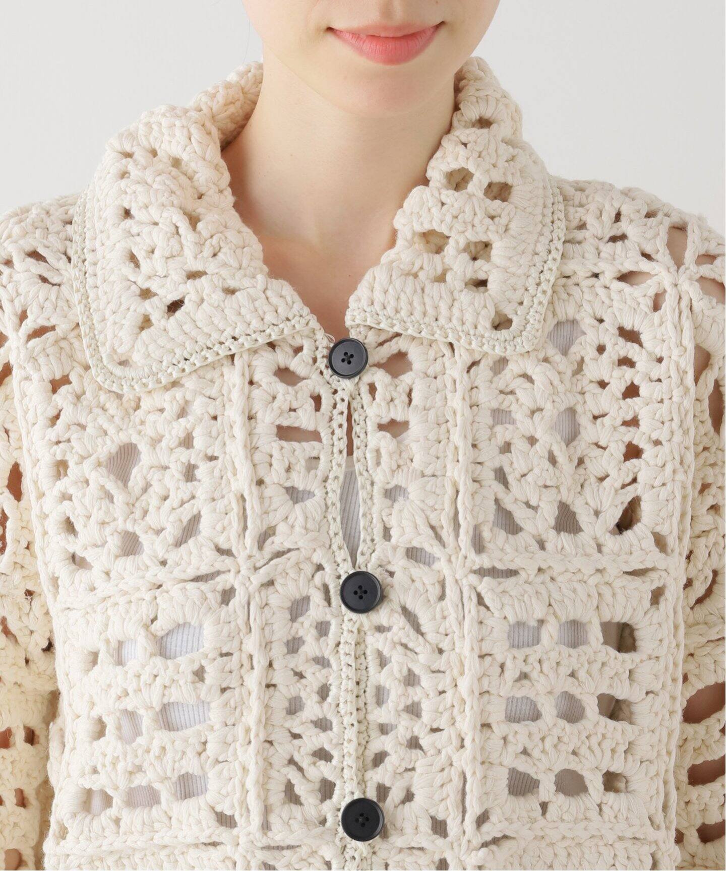TODAYFUL / トゥデイフル】 Crochet Knit Shirts：ニット（ニット  