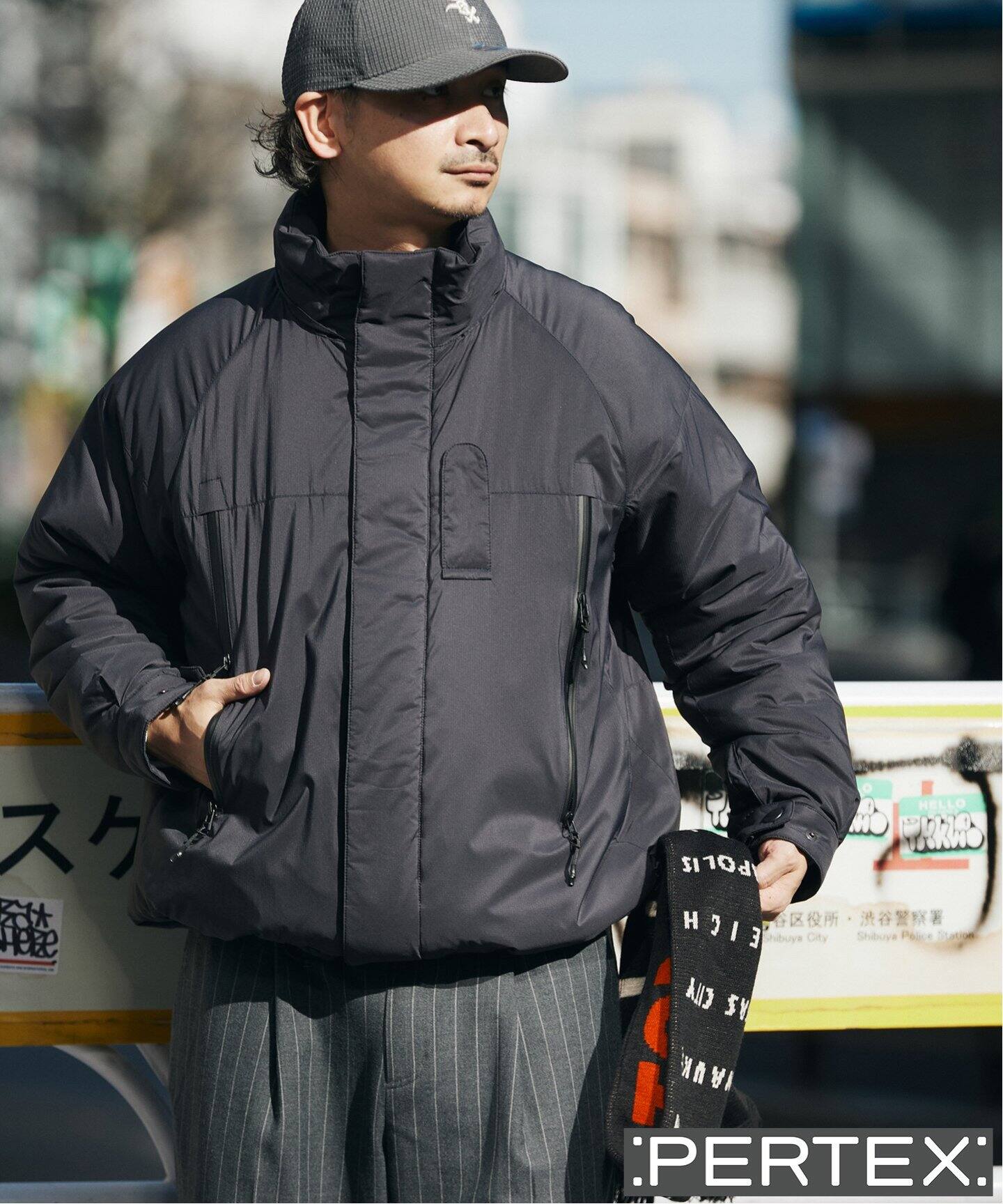 PERTEX(R) QUANTUM AIR スタンドカラー パフィージャケット（中綿 