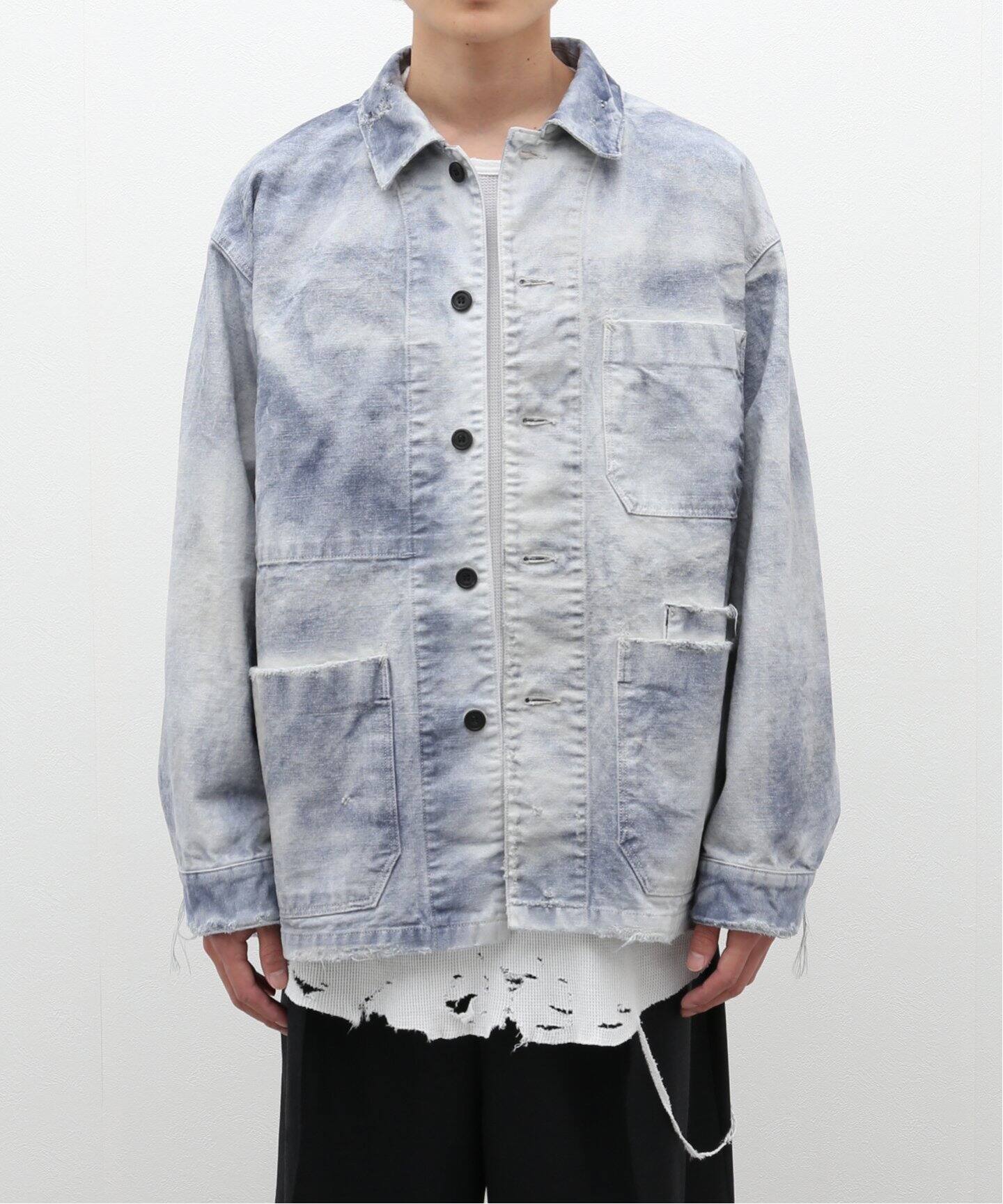 美品】ANCELLM ふき取れ アンセルム UNEVEN PAINT COVERALL