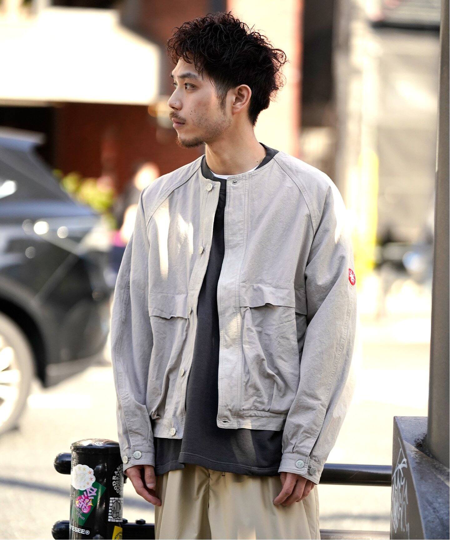 digne collarless jacket coat 