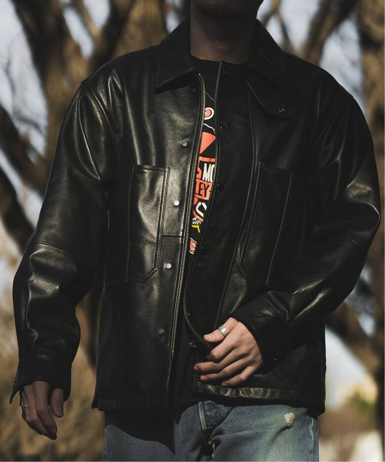 CCU / シーシーユー】WISM 別注 THOMAS COVERALL SHIRT JACKET（レザー 