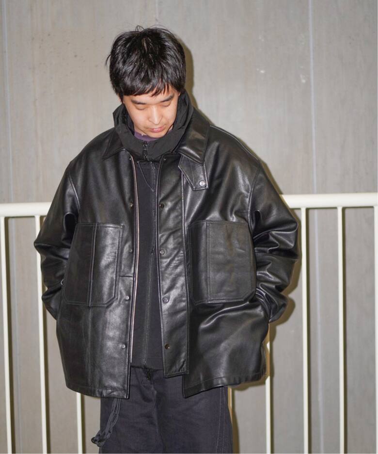 CCU / シーシーユー】WISM 別注 THOMAS COVERALL SHIRT JACKET（レザー 