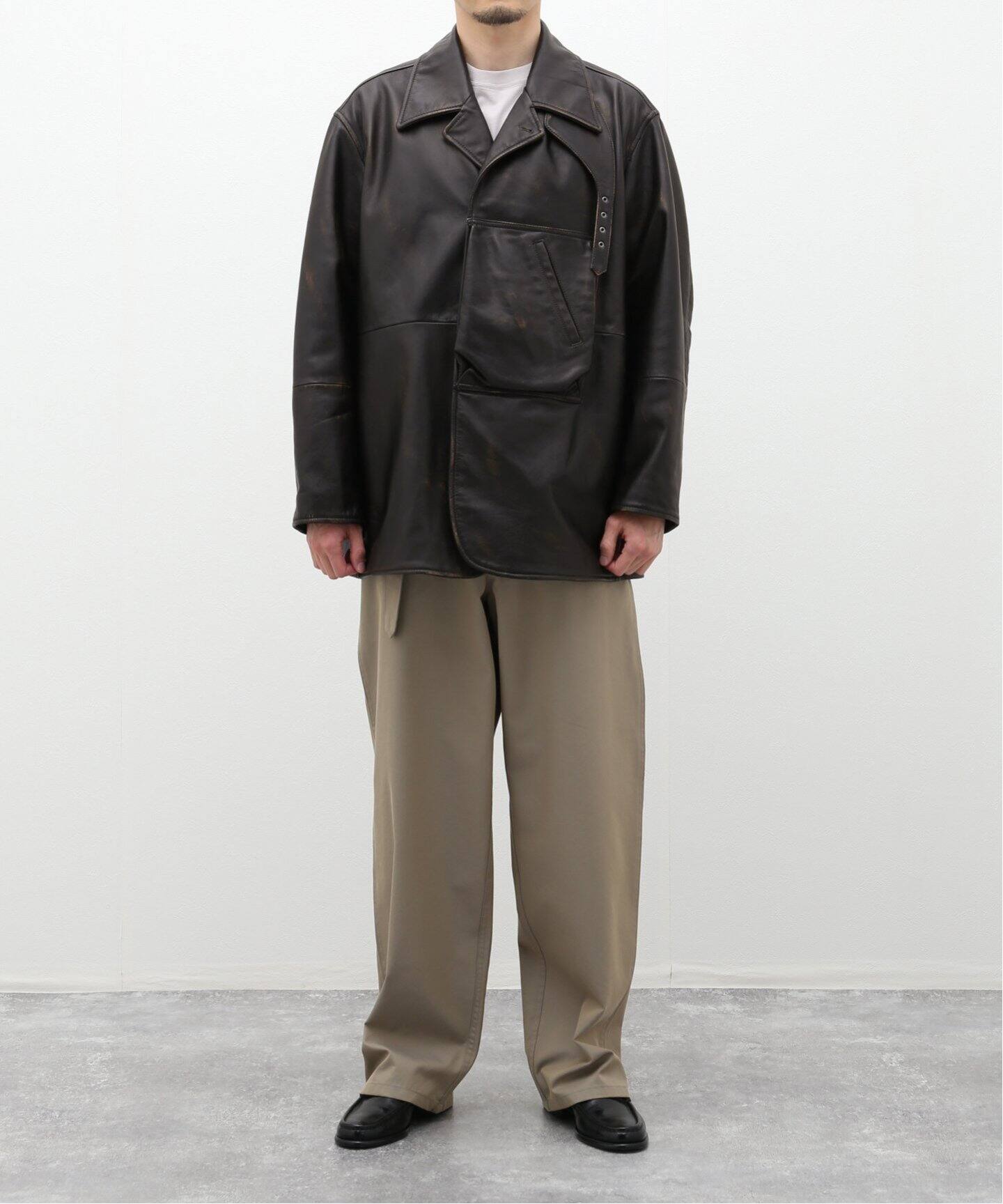CCU / シーシーユー】RYAN THROAT LATCH JACKET（レザージャケット 