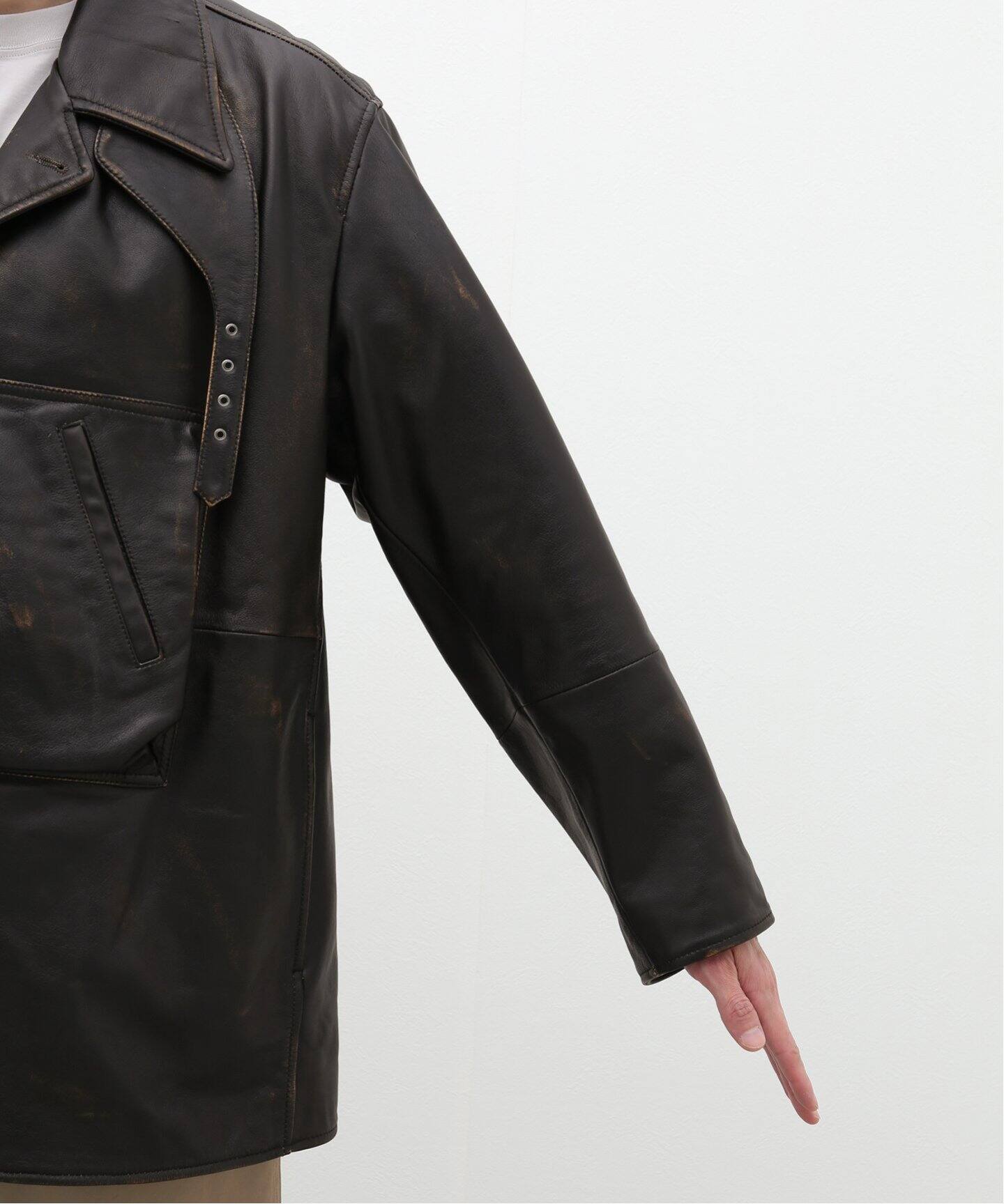 CCU / シーシーユー】RYAN THROAT LATCH JACKET（レザージャケット 