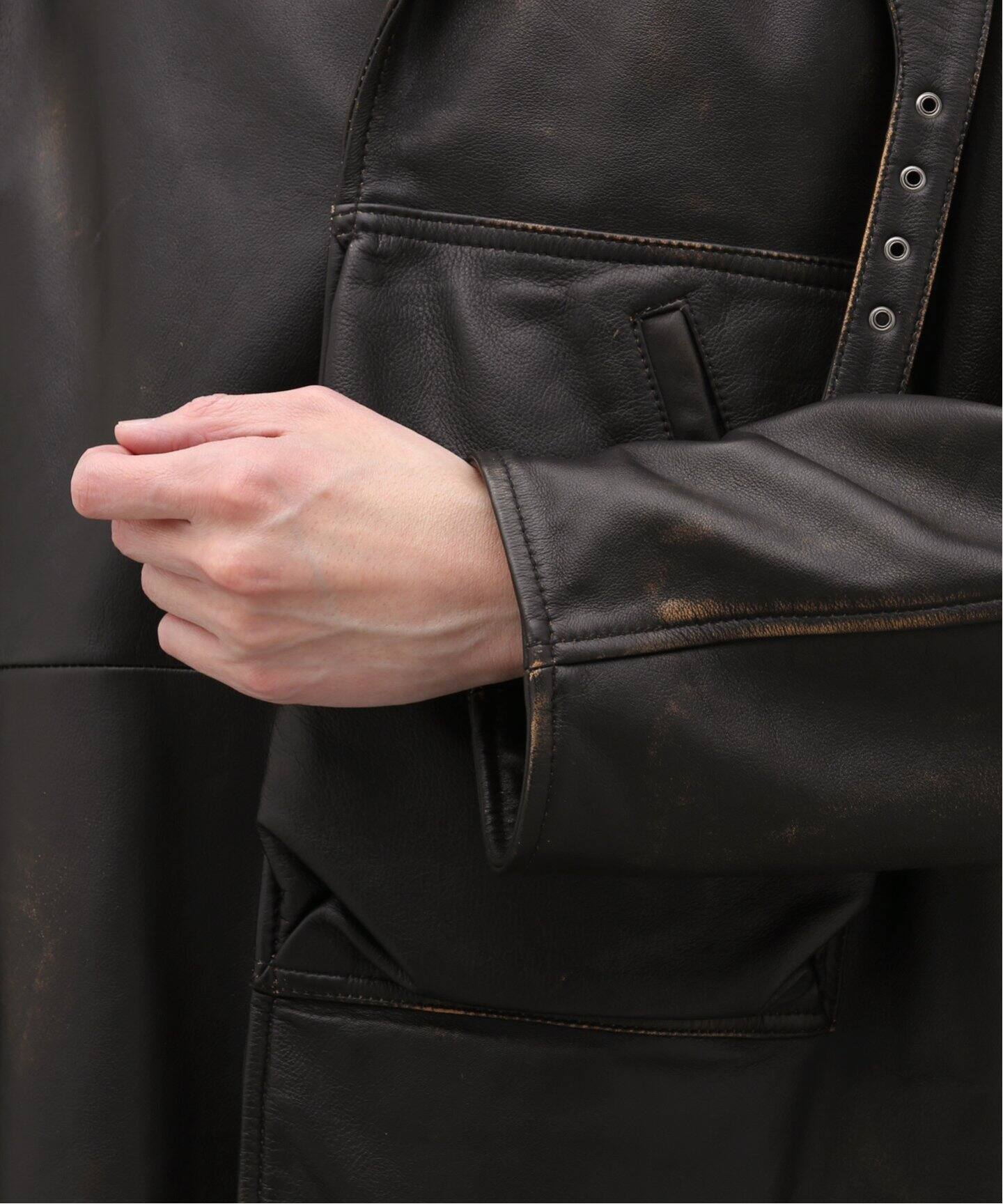 CCU / シーシーユー】RYAN THROAT LATCH JACKET（レザージャケット 