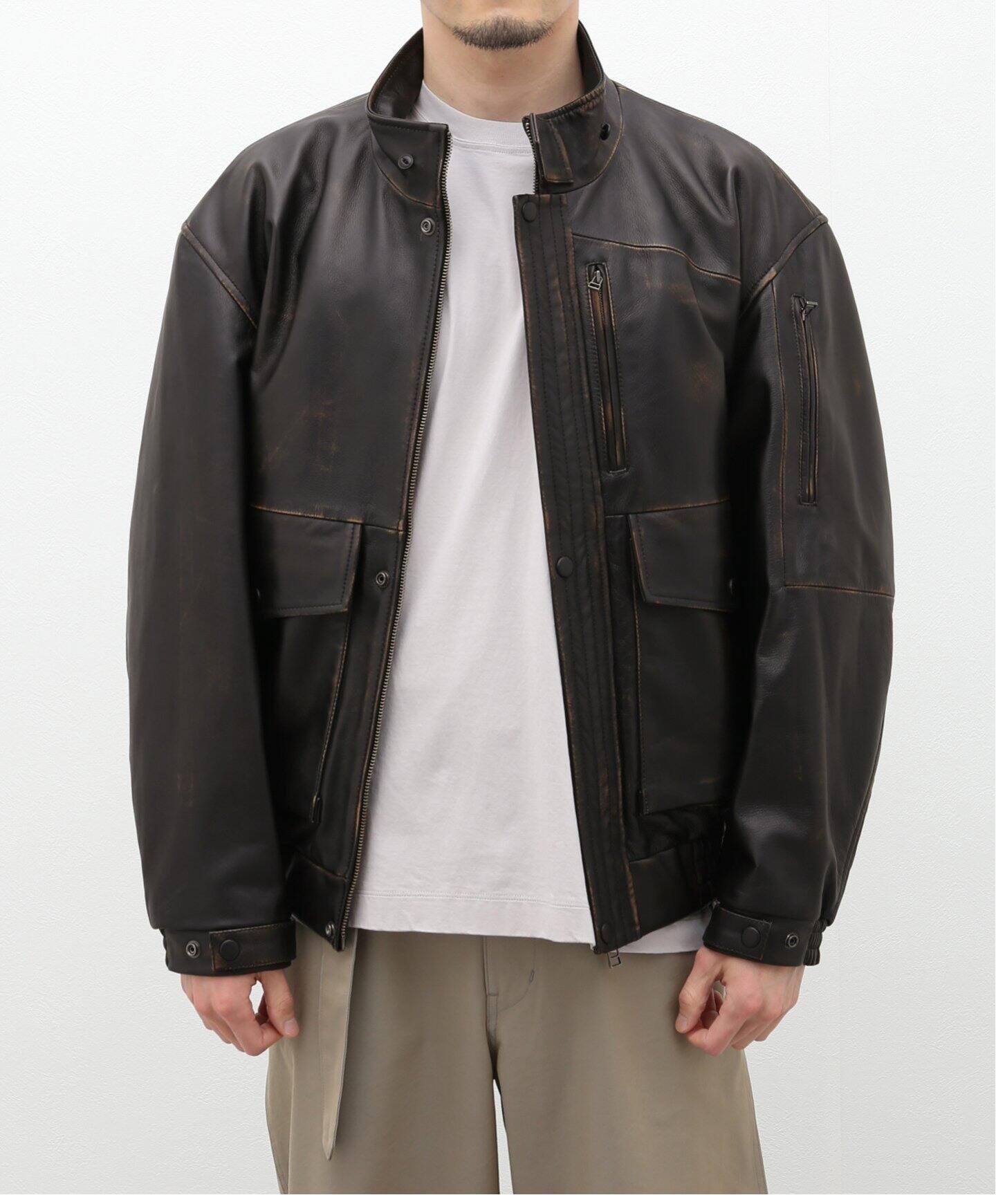 CCU / シーシーユー】MORGAN BOMBER JACKET（レザージャケット  