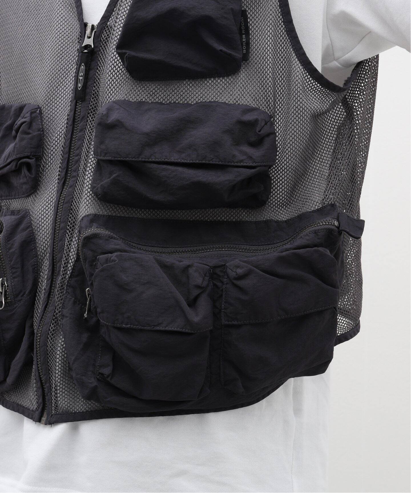 BOILER ROOM / ボイラールーム MESH CARGO VEST SS24JK04BLK（ベスト 