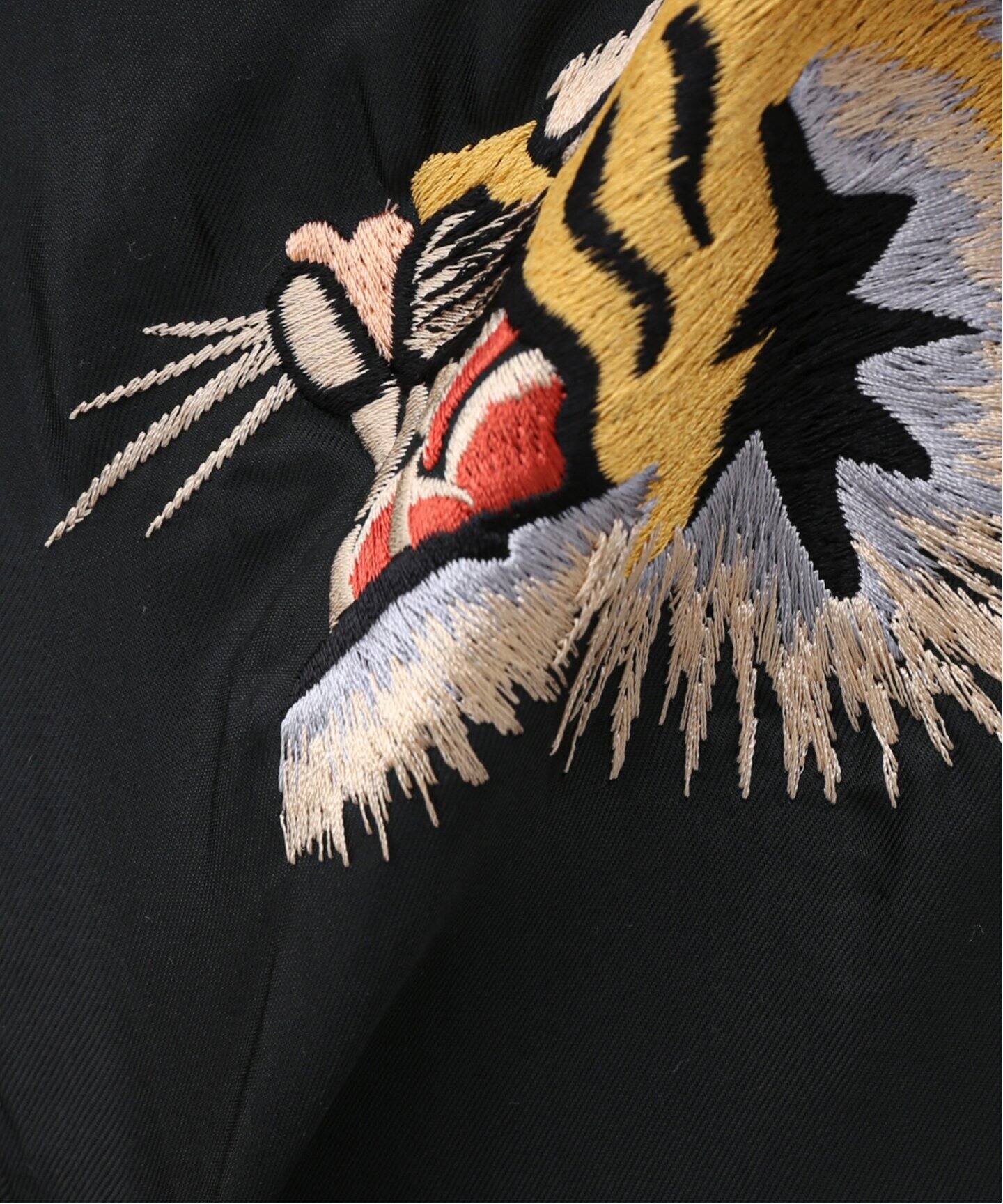TAILOR 東洋 スカジャン L ネイビー 手刺繍（テーラー東洋スカジャン 