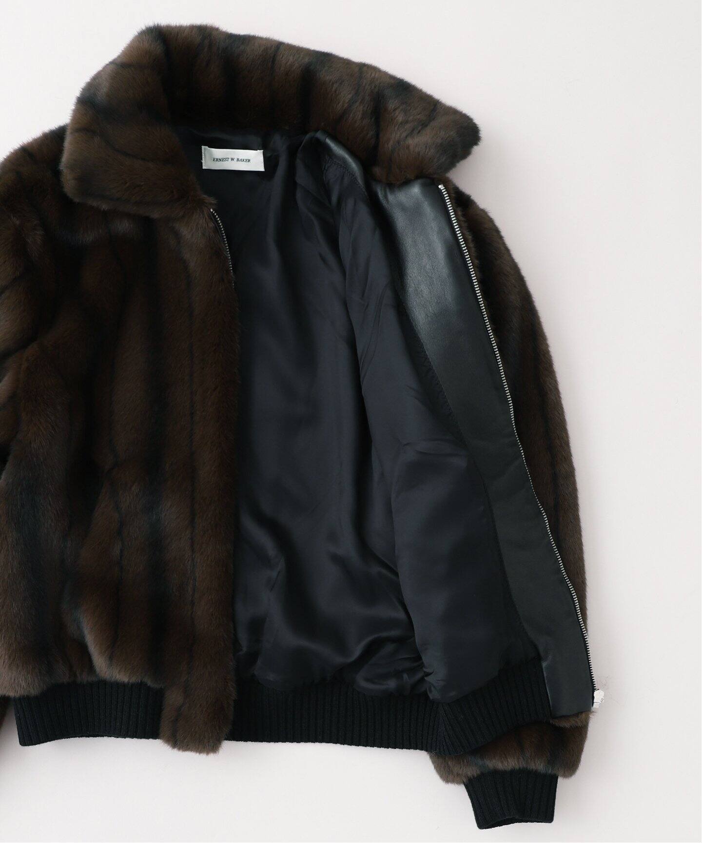 ERNEST W. BAKER Faux-Mink Harrington Jkt