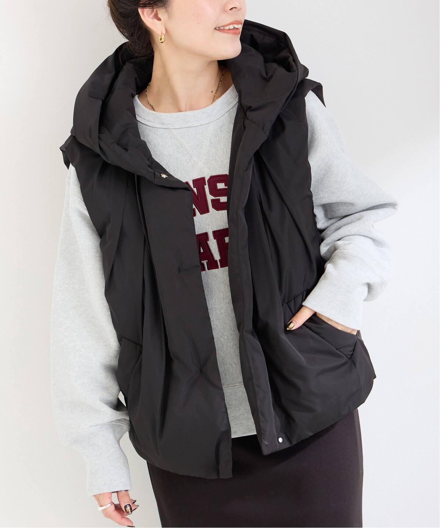 ダブルB プチベアダベスト 110（ピーチタフタギャザーネックダウン  