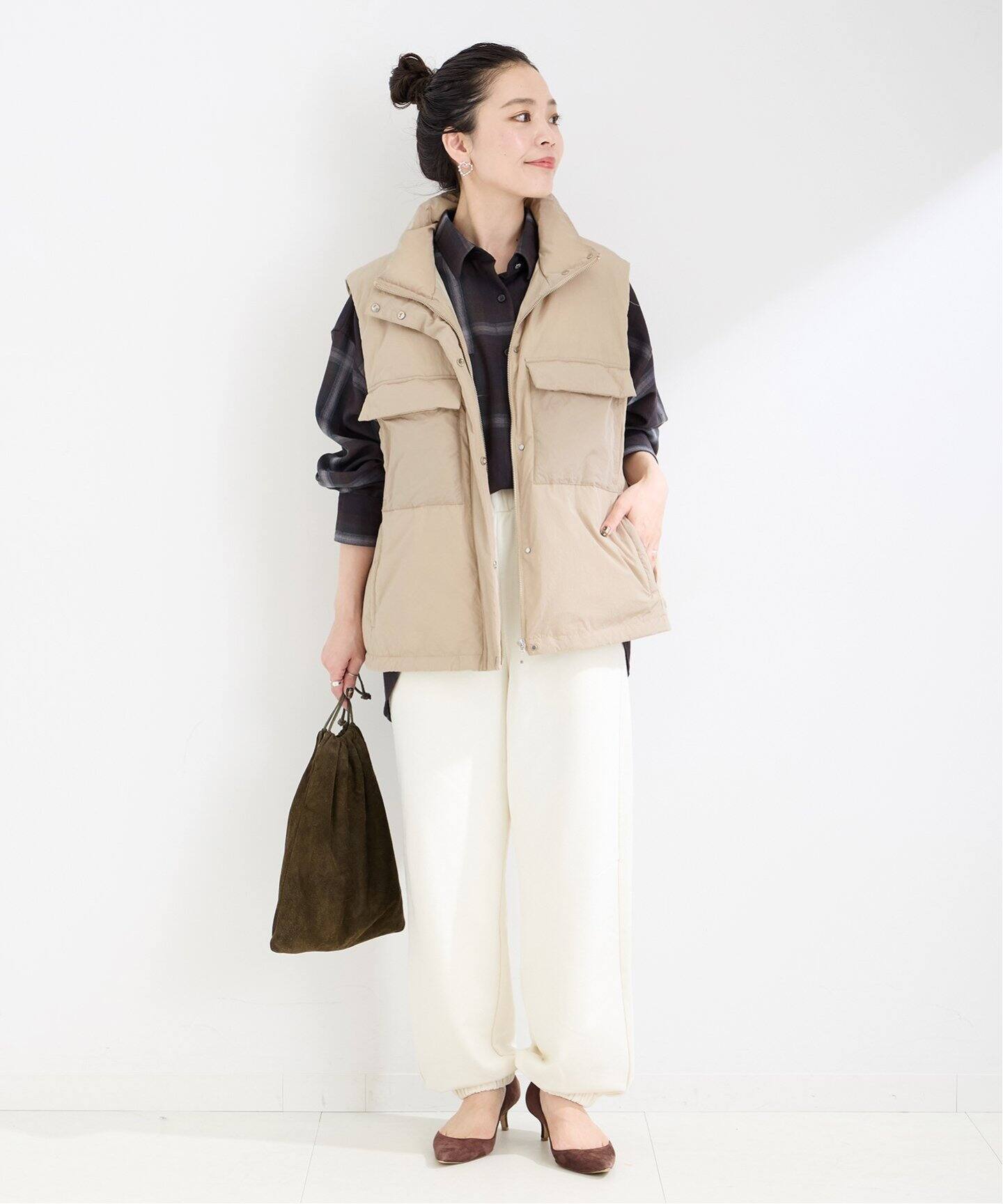 ベスト ベージュ PA NDM スタンドパッディドベスト（ベスト）｜B.C STOCK（ベーセー