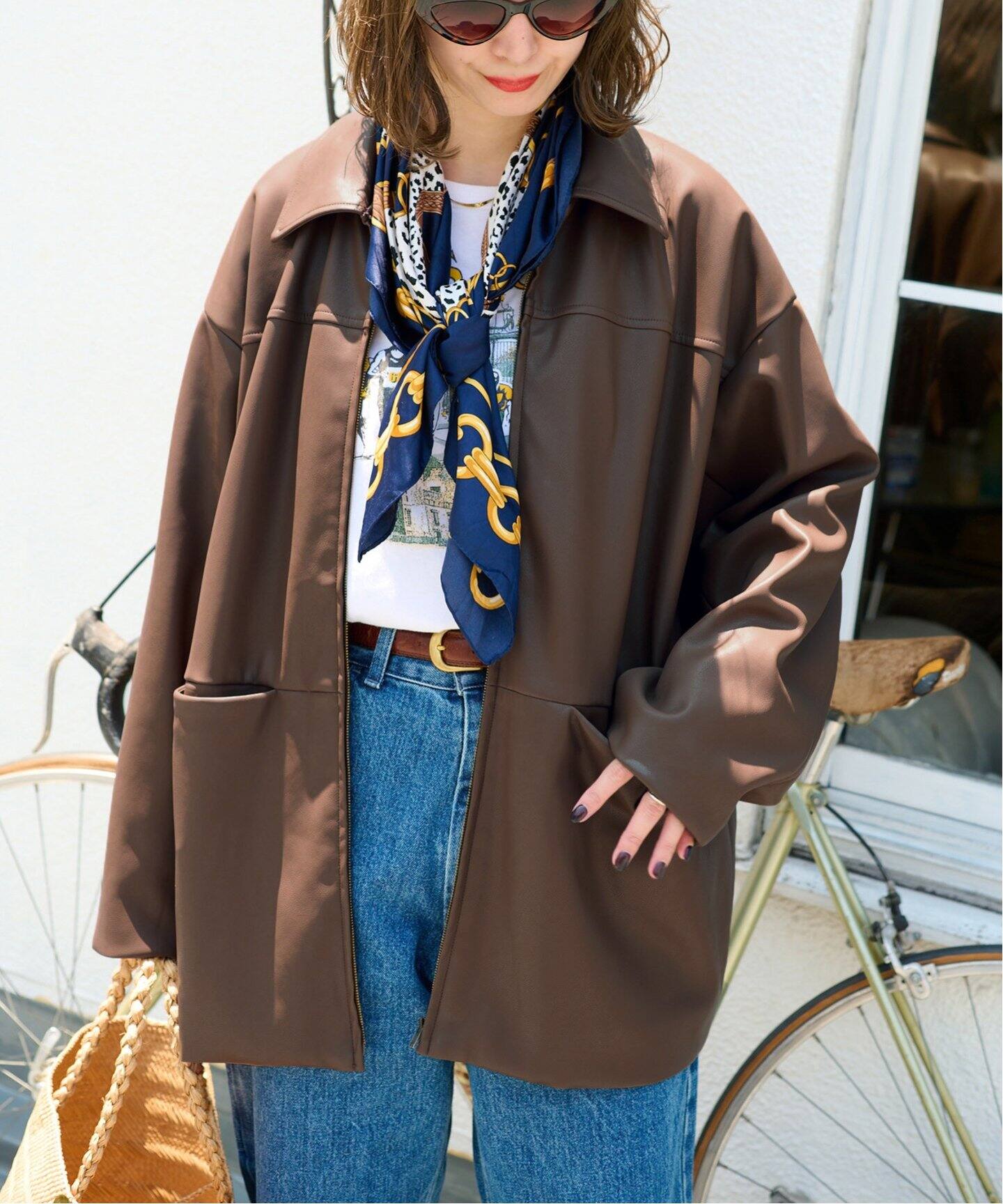 Gleamy/グリーミー フェイクレザーブルゾン（その他ブルゾン／アウター  