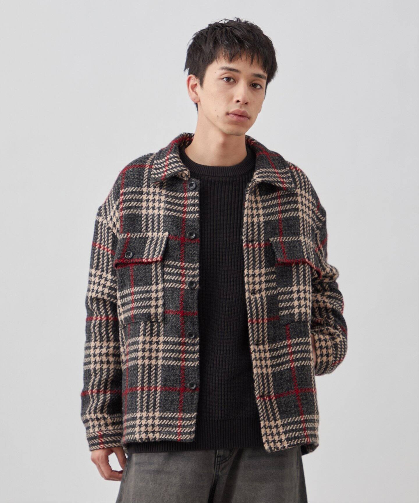 TWEED CPO シャツブルゾン（中綿・キルティング）｜B.C STOCK（ベー