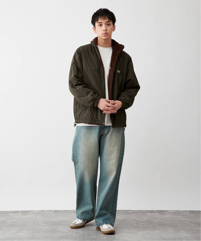 OLIVEDRAB PARK リバーシブル ボアジャケット（ボア・フリース）｜B.C  