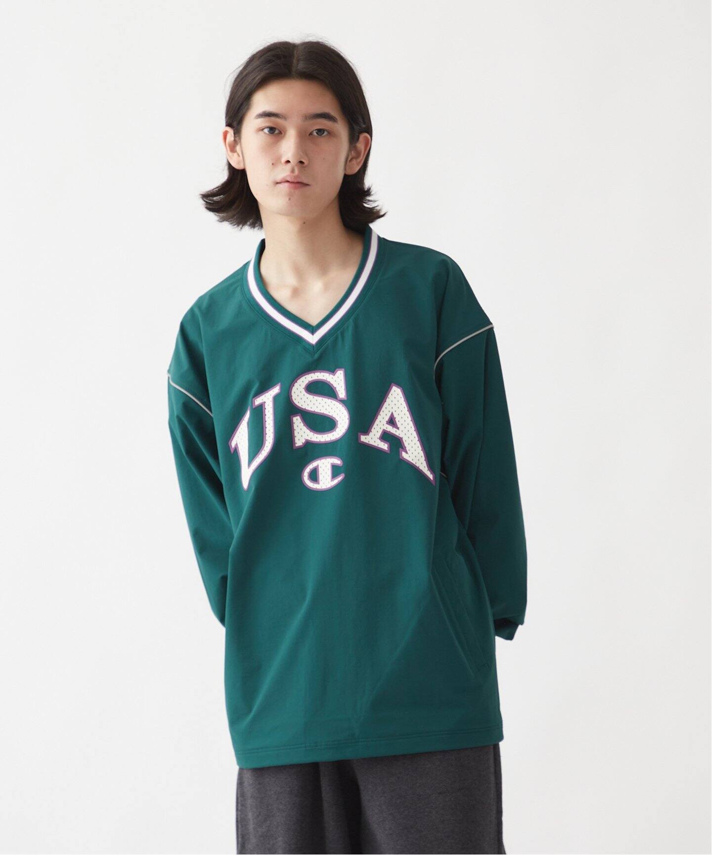 Champion ACTION STYLE Vネックプルオーバー / C3-A616（スウェット 