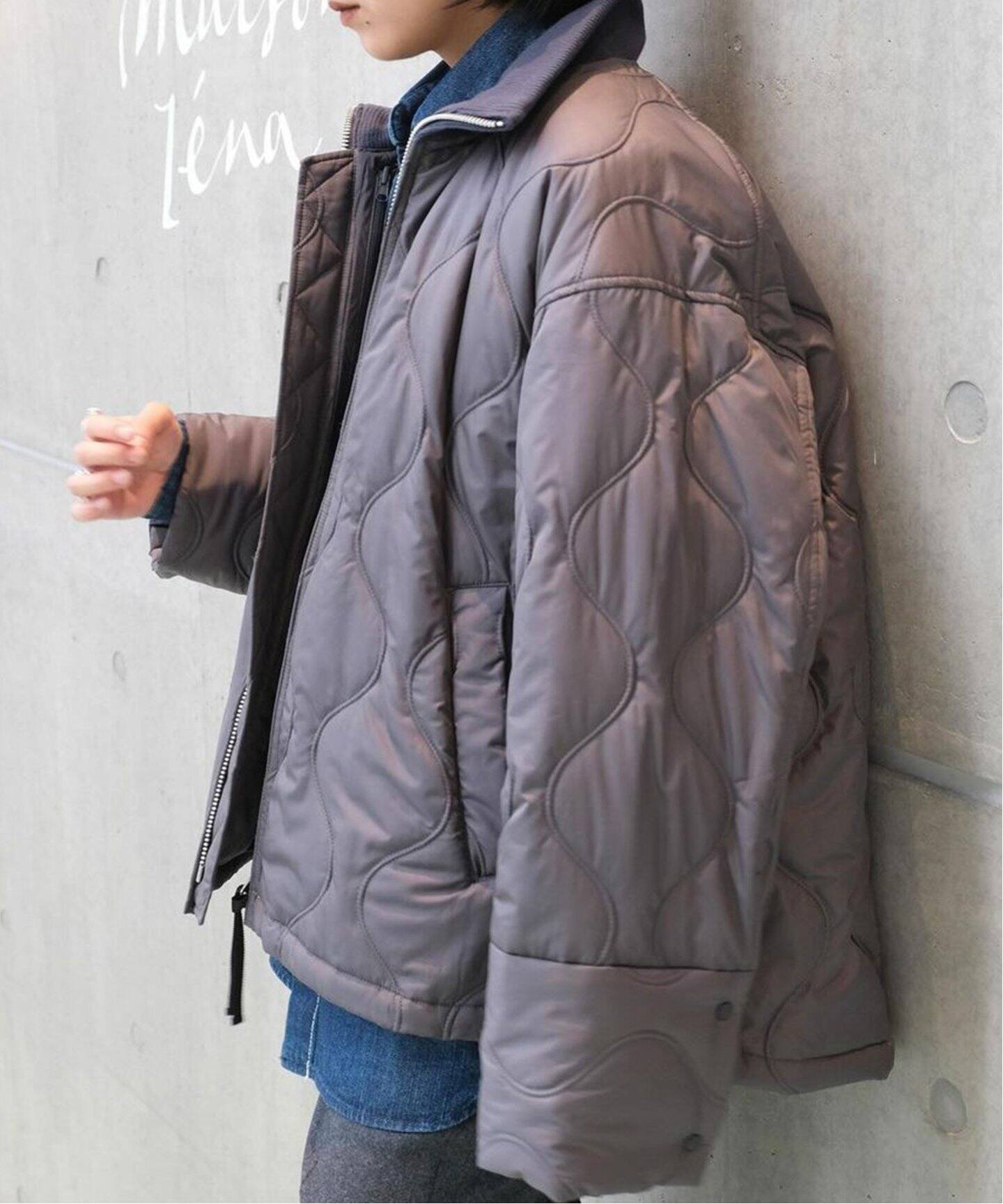 CALMER×MAISON IENA ZERODOWN ZIP BLOUSON（中綿・キルティング 