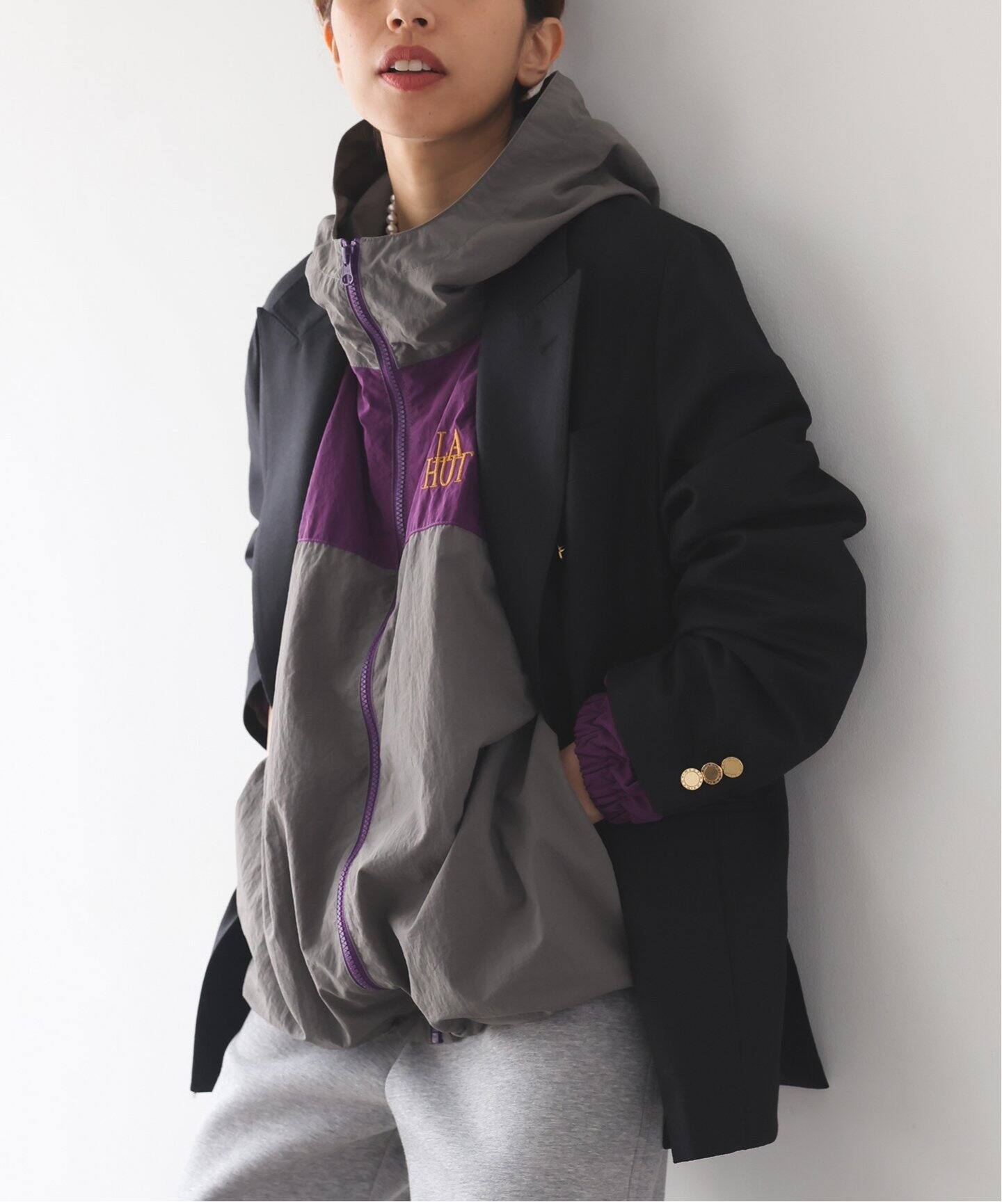 追加》La Hutte/ラ ユット カラーフードパーカー（マウンテンパーカー 