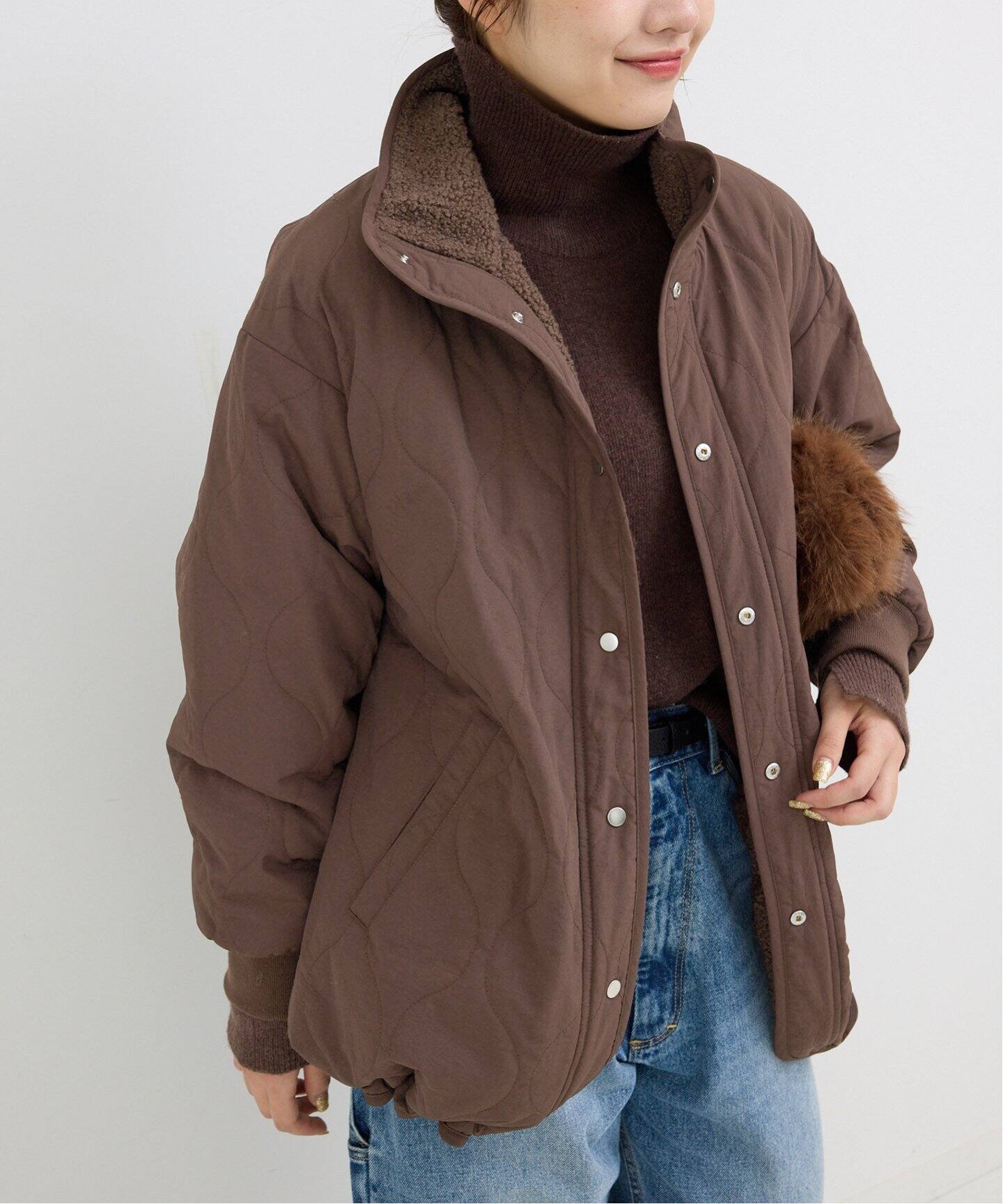 リバーシブルキルティングボアブルゾン（その他ブルゾン／アウター 