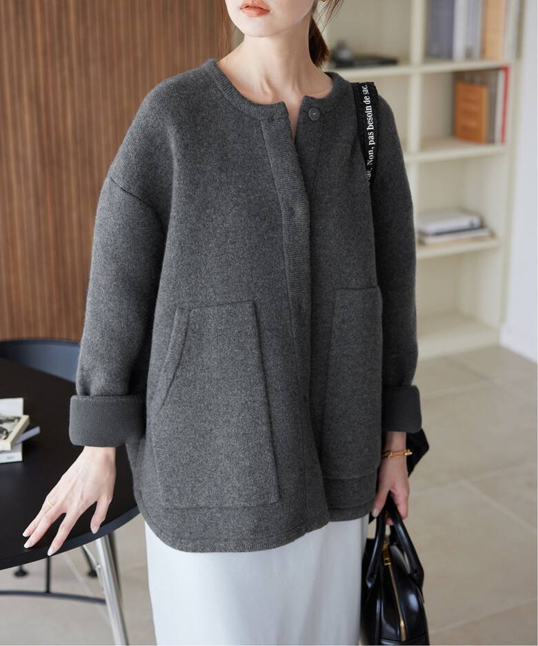 ダブルフェイスニットブルゾン（その他ブルゾン／アウター  