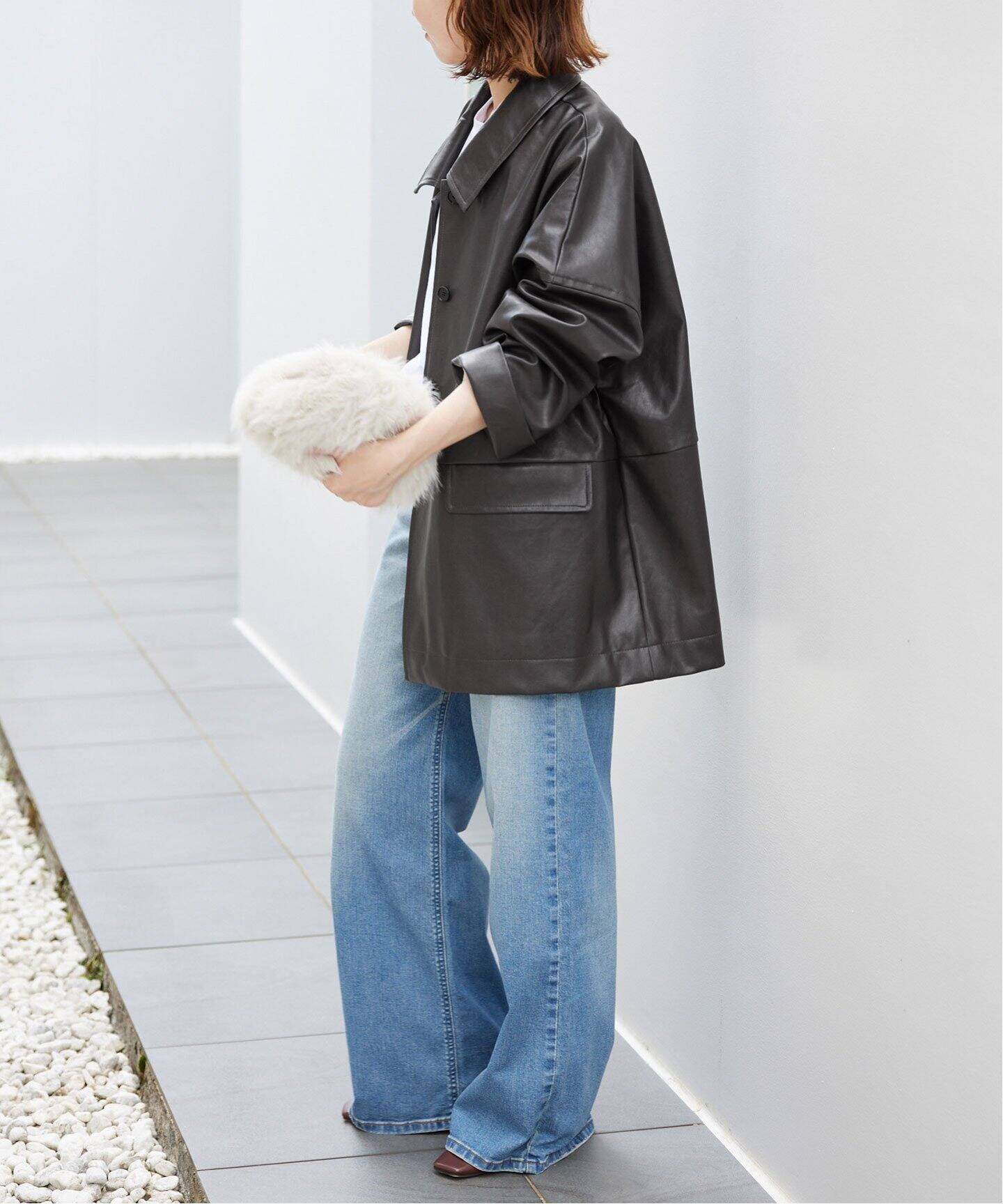 フェイクレザーブルゾン（レザージャケット）｜SLOBE IENA（スローブ  