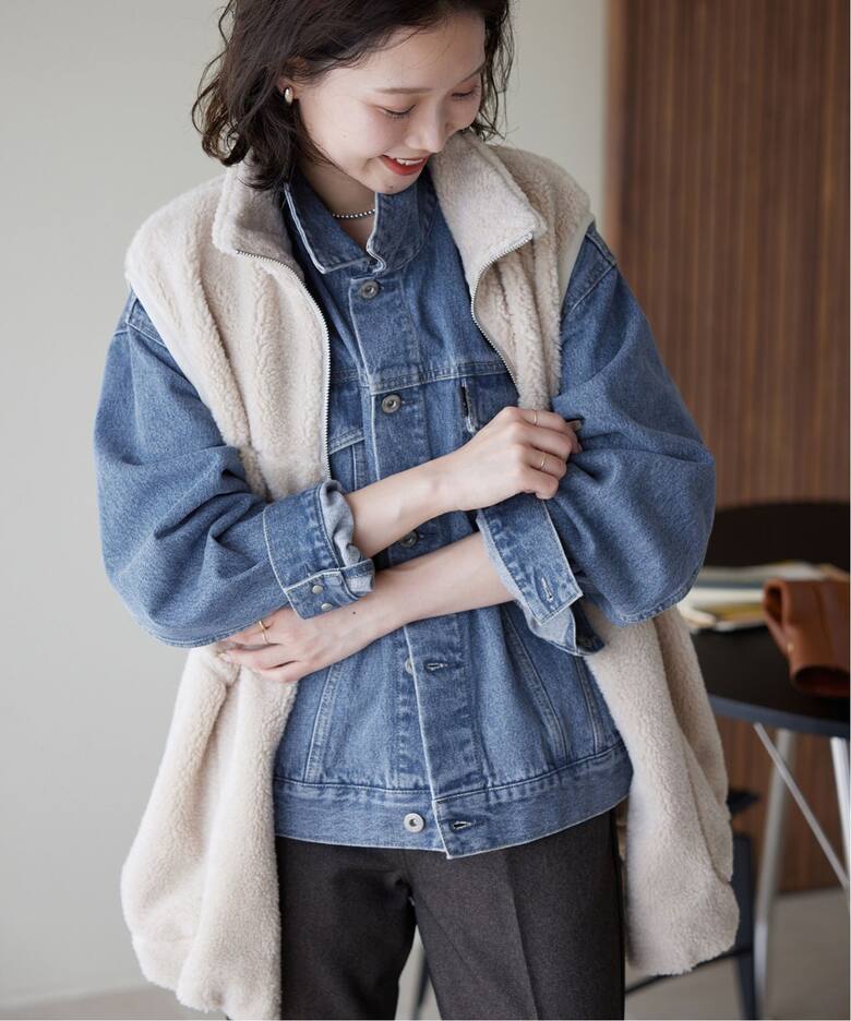 WEB限定/追加》LE DENIM ボクシートラッカーデニムジャケット（デニム 