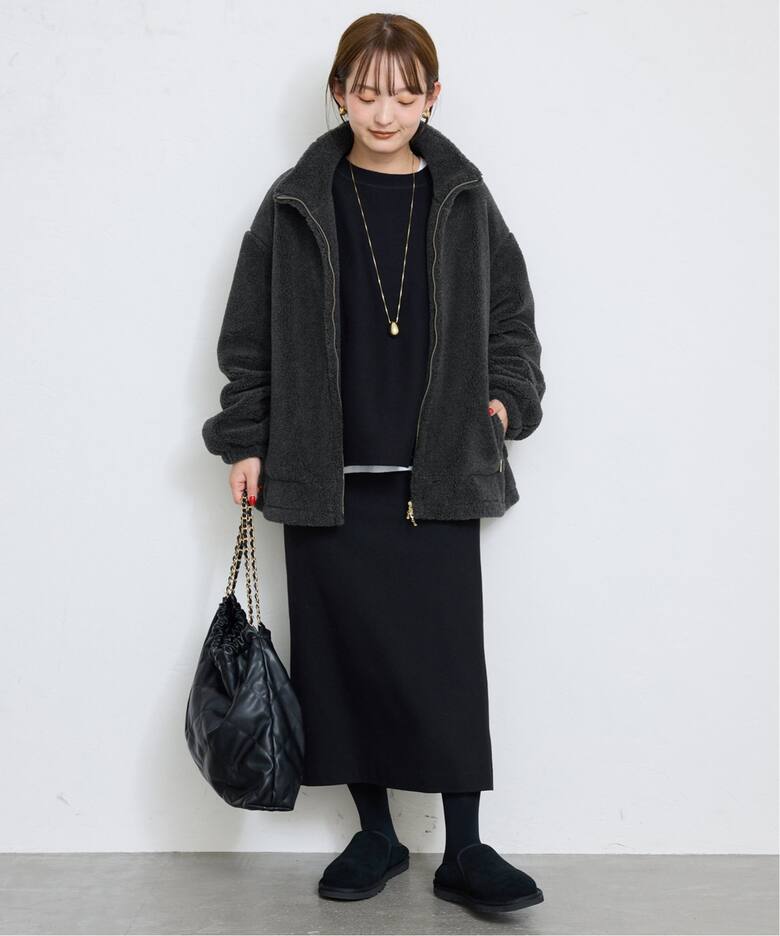 ウールコンボアスタンドコクーンブルゾン（その他ブルゾン／アウター  