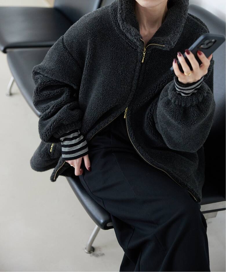 ウールコンボアスタンドコクーンブルゾン（その他ブルゾン／アウター  