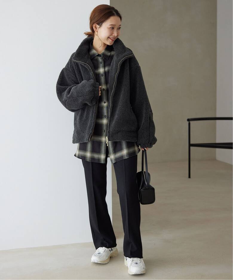 ウールコンボアスタンドコクーンブルゾン（その他ブルゾン／アウター  