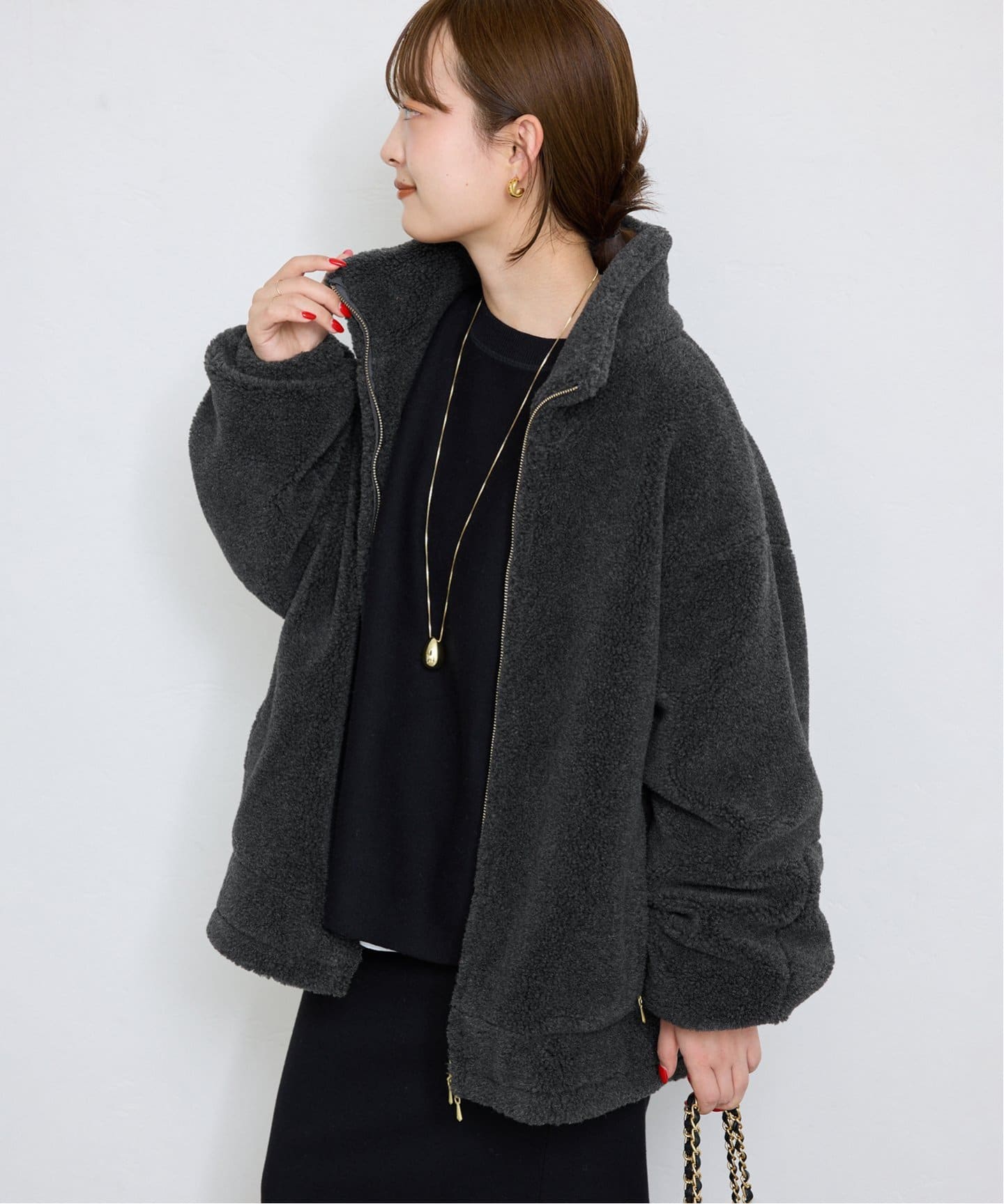 ロンハーマン 異素材 ウール スタジャン ショート ブルゾン ワンピースに ロンハーマン 異素材 ウール スタジャン ショート ブルゾン ワンピースに