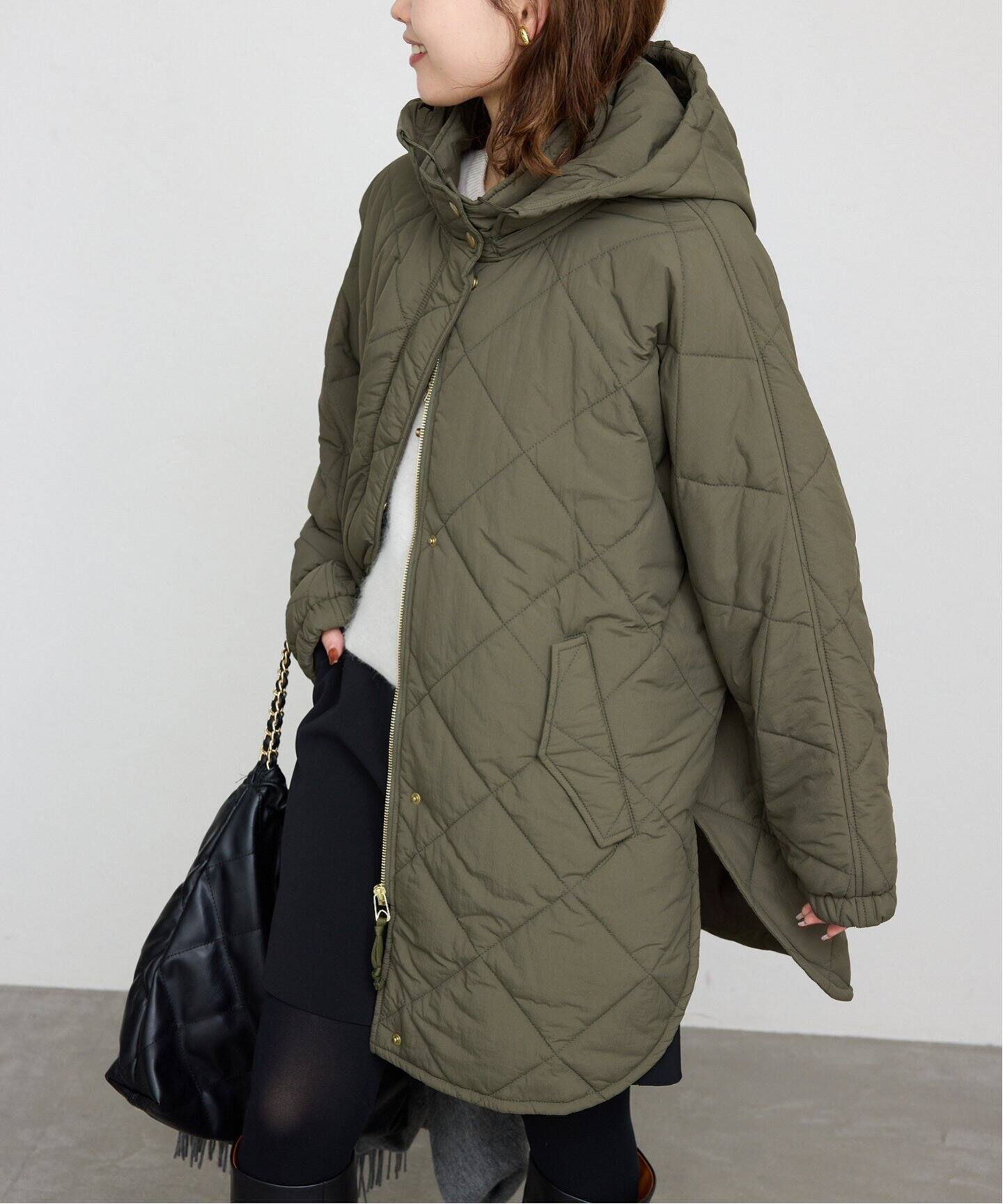 撥水パッディドフーディーポンチョ（その他ブルゾン／アウター  