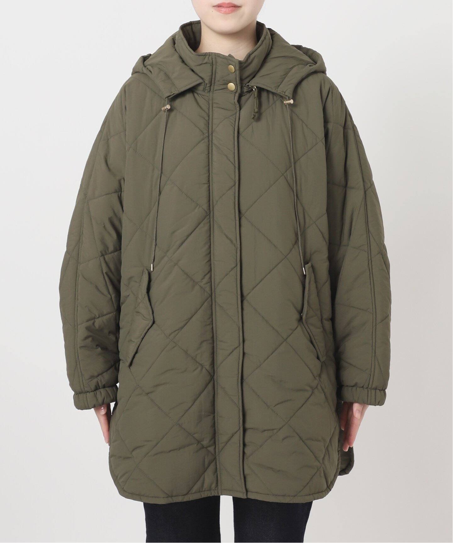 撥水パッディドフーディーポンチョ（その他ブルゾン／アウター  