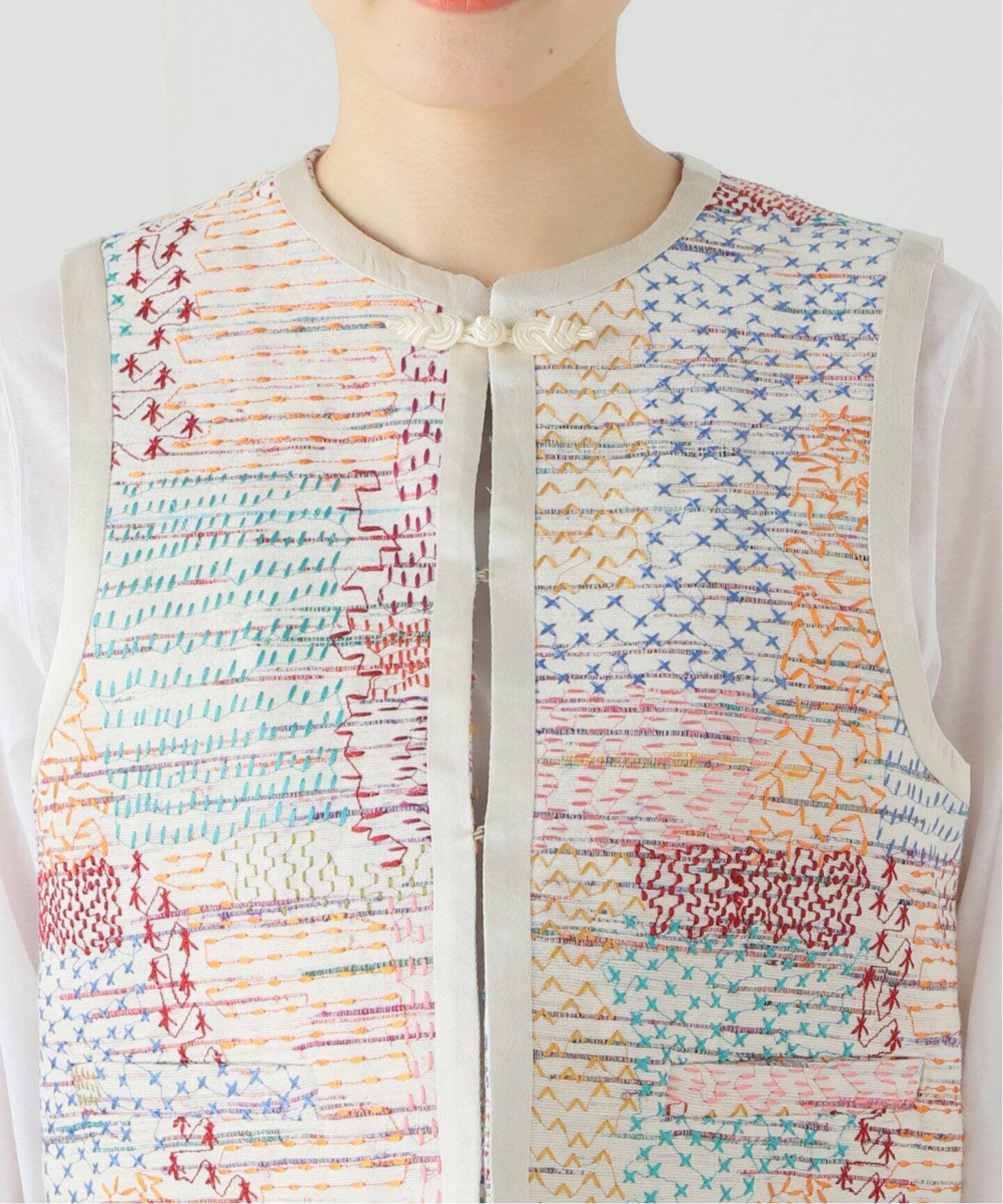 IENA LA BOUCLE かすりクロス刺繍ベスト（ベスト）｜IENA（イエナ）の 