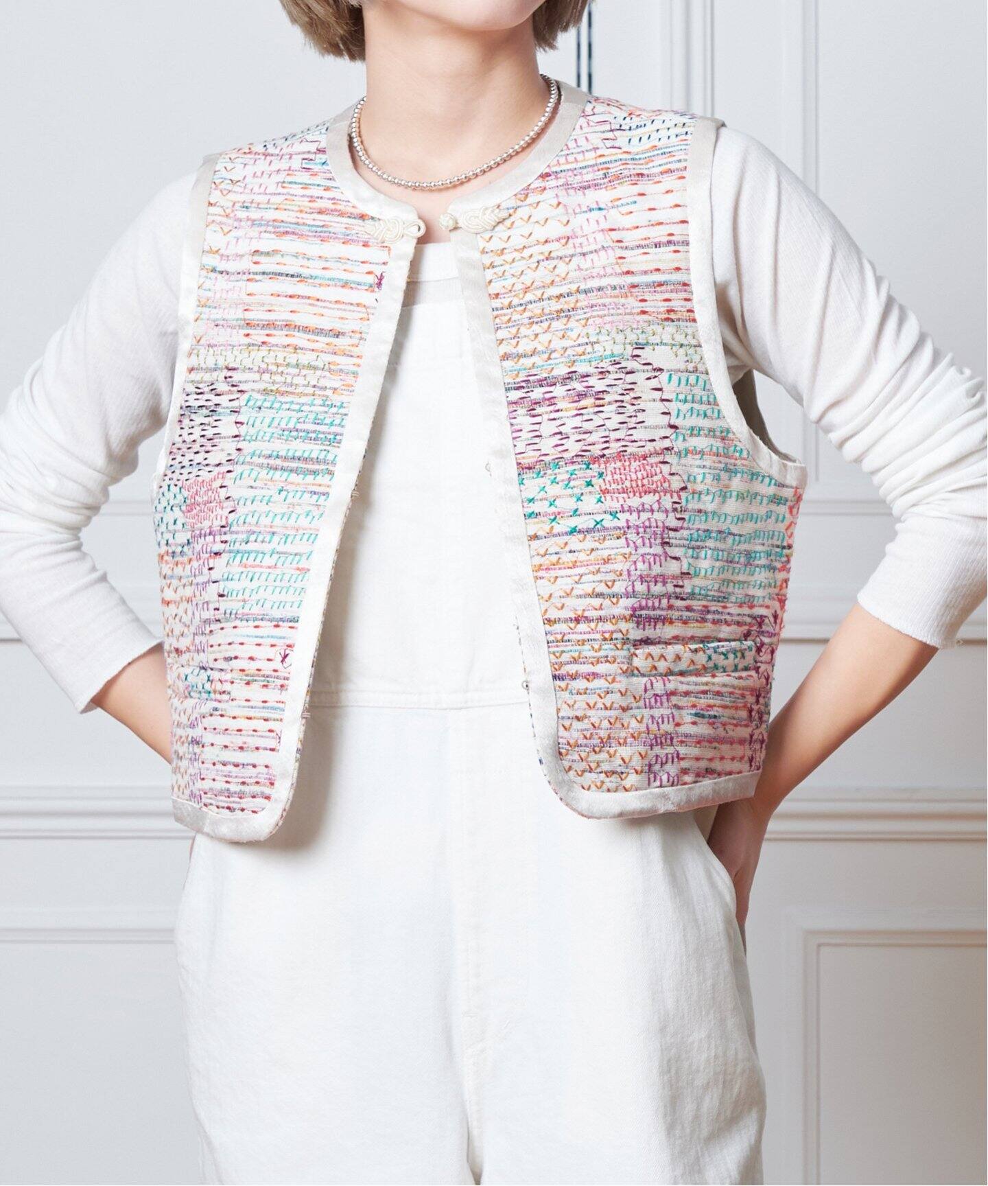 IENA LA BOUCLE かすりクロス刺繍ベスト（ベスト）｜IENA（イエナ）の 