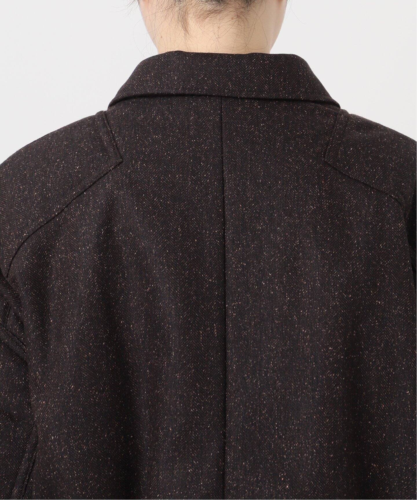 IENA LA BOUCLE シルク混ネップウールブルゾン（中綿・キルティング 