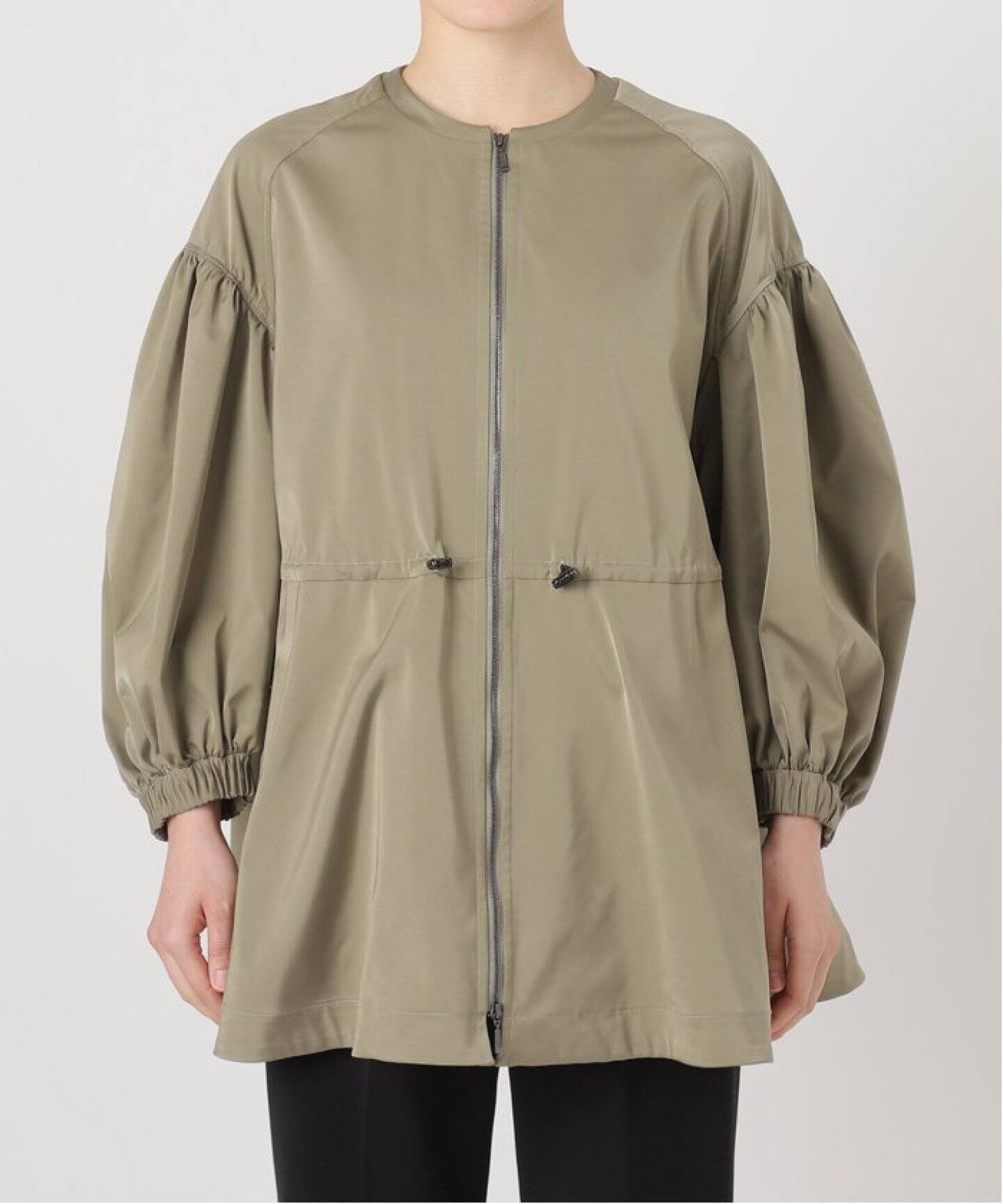 ノーカラーギャザーZIPブルゾン（その他ブルゾン／アウター）｜VERMEIL  