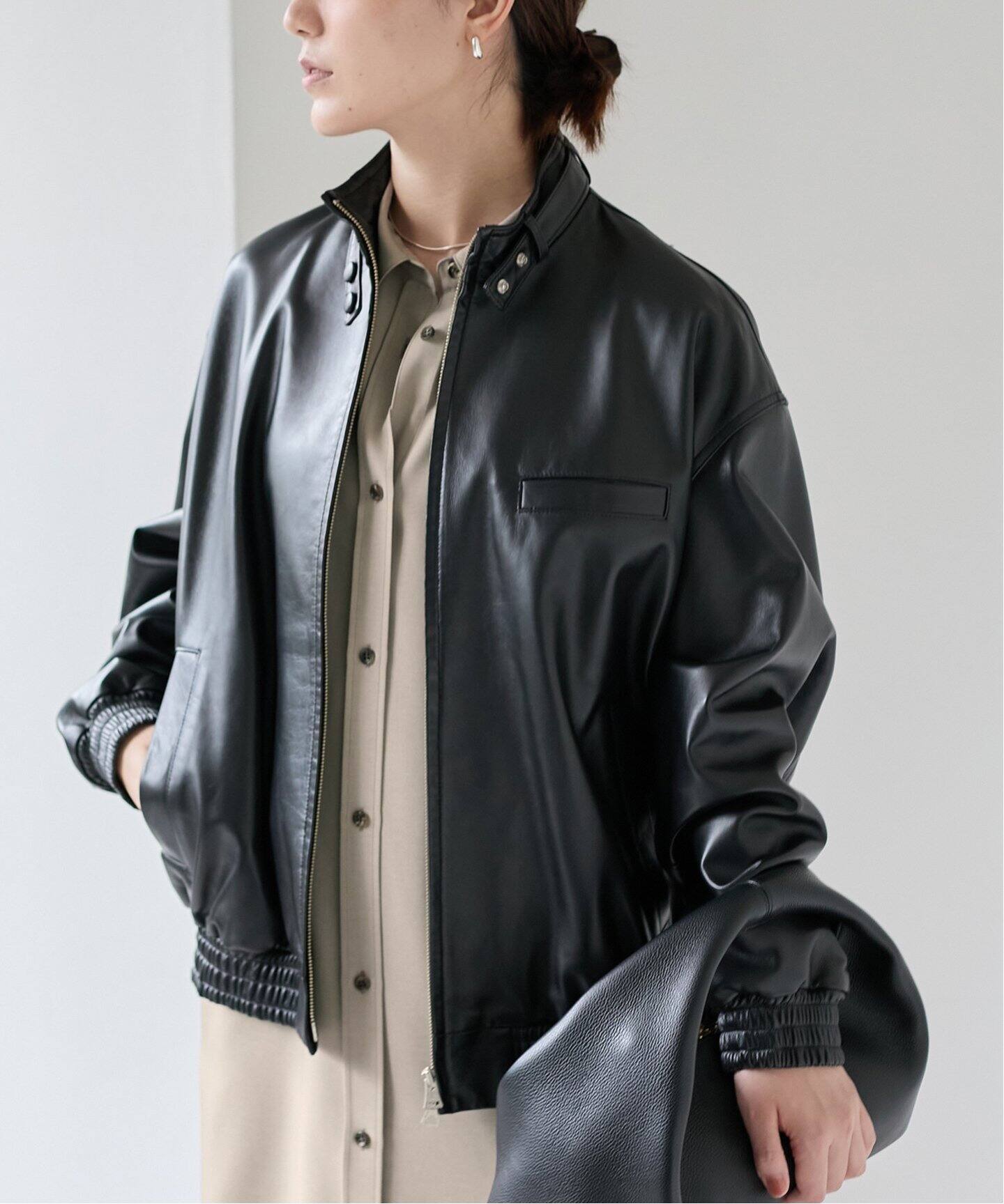 INSCRIRE（アンスクリア） Sheep Leather Blouson I24AWBZ71B（レザー  