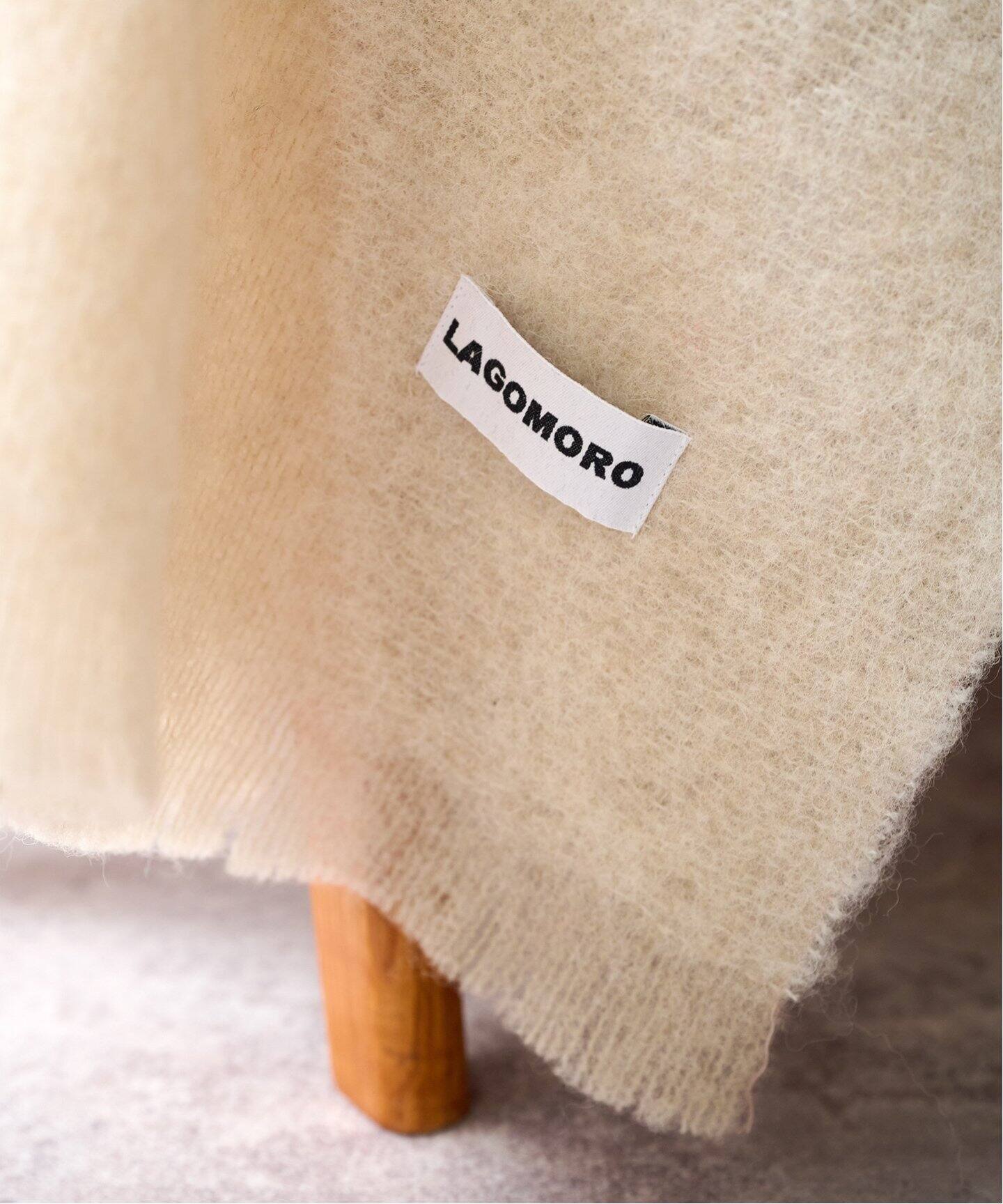 皇室御用達MORABITO BLANC　美品ウール✖アンゴラ✖フェイクファー付き LAGOMORO/ラゴモーロ】 BLANKET 65X200 ブランケット（ブランケット