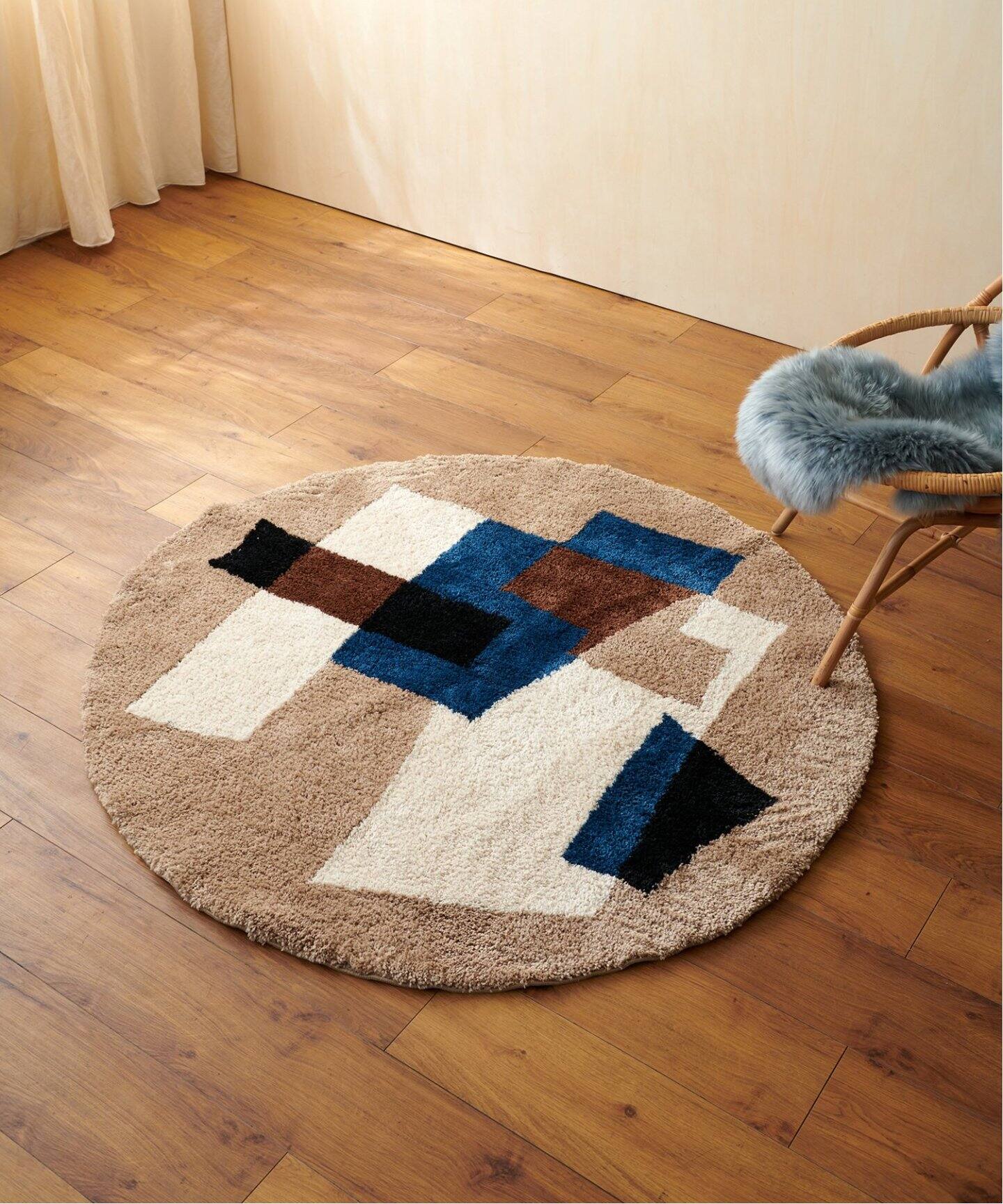 GEOMETRIC RUG ROUND 140 ジオメトリックラグ（ラグ・マット 