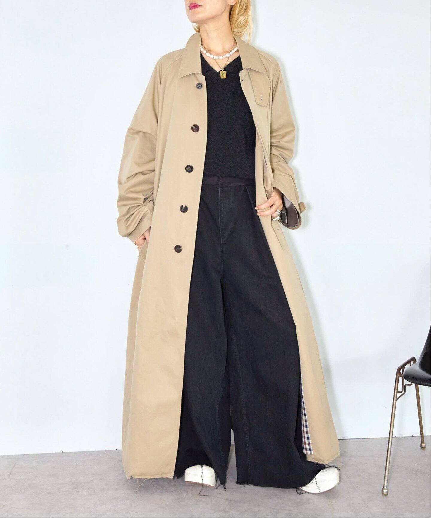 AQUASCUTUM 別注 “O” OVERSIZED コート（ステンカラーコート 