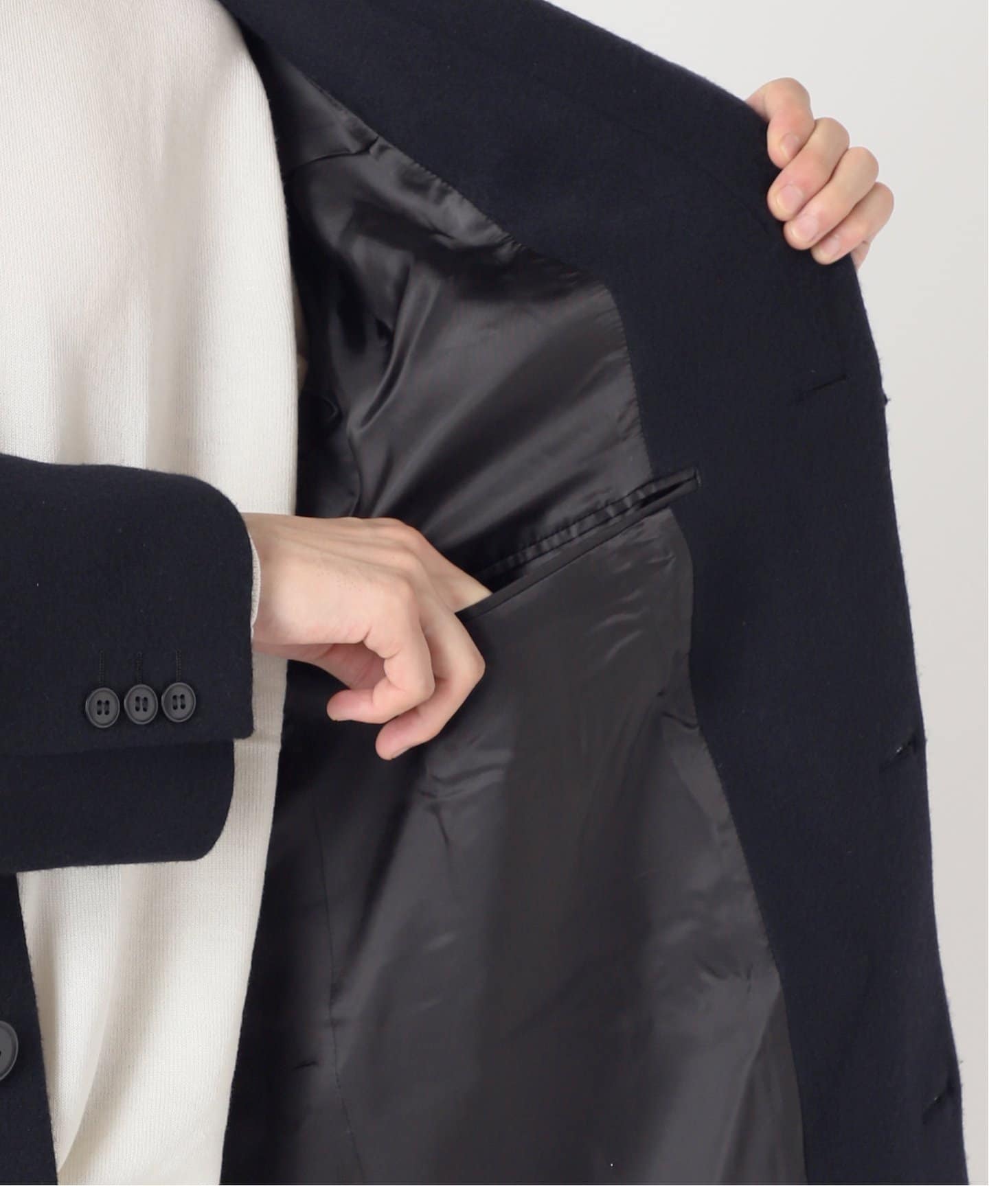 【LE / エルイー】ウール チェスター コート ブラック サイズ4 レショップ LE / エルイー】ウール チェスター コート（チェスターコート