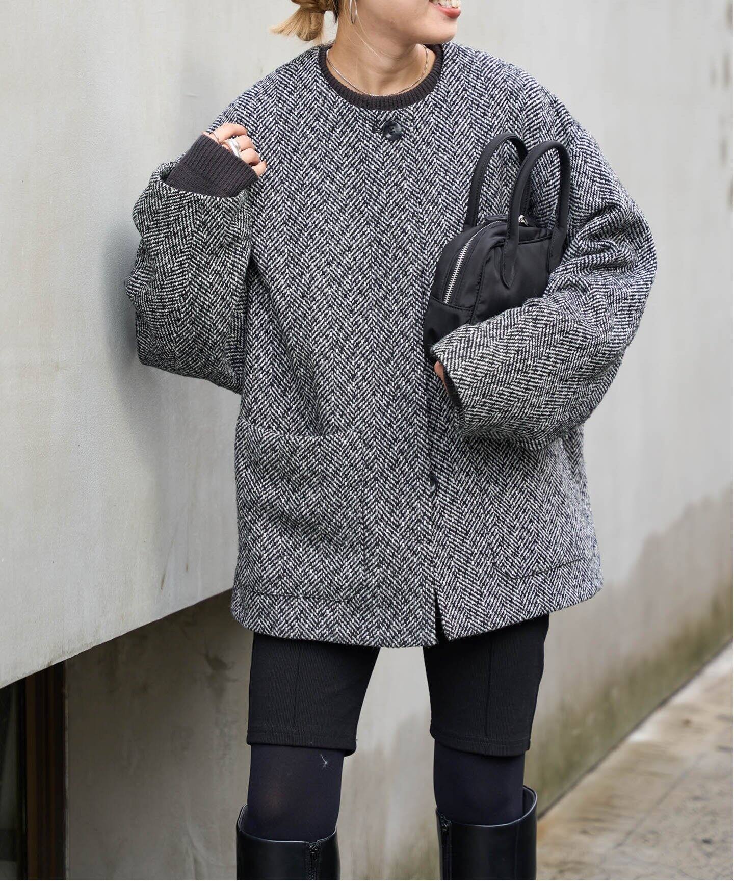 ノーカラーコクーンコート（ノーカラーコート）｜OUTDOOR