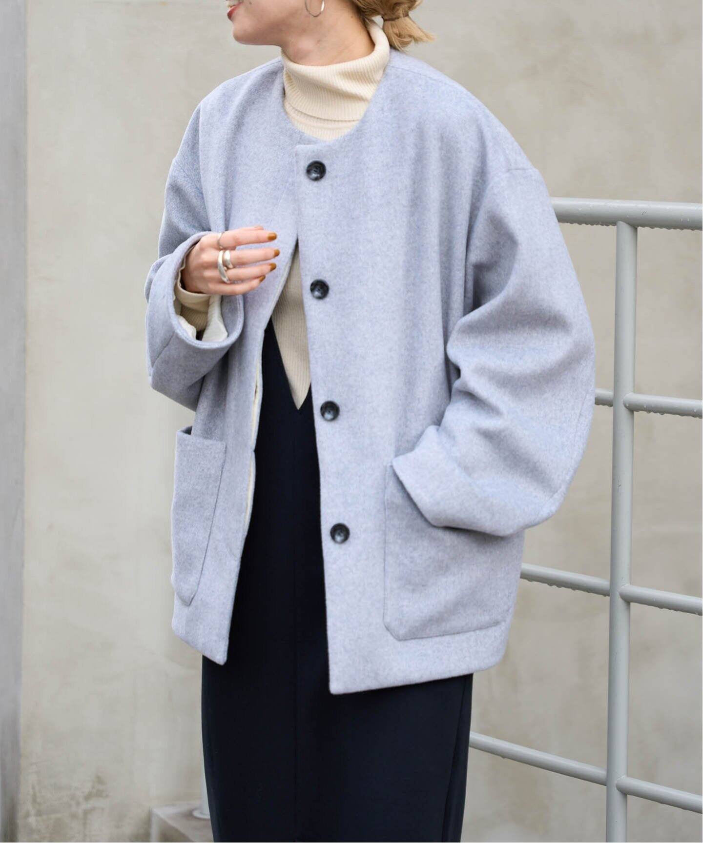 ノーカラーコクーンコート（ノーカラーコート）｜OUTDOOR