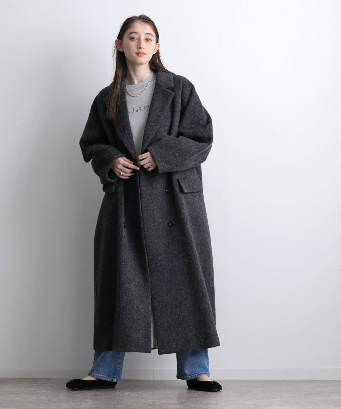 CLANE DOUBLE WOOL LONG COAT 17101-0052（ノーカラーコート）｜BOICE  